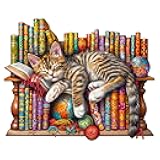 Wooden Puzzles for Adults - Dreamy Cat Wooden Jigsaw Puzzle - Unique Animal Shaped Wood Puzzles Adult - Christmas Birthday Gifts for Adults/Friends/Family - 100pcs 8.5 * 6.9in
