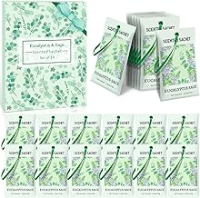 Scent-Hi Sacchetti Profumati, Eukalyptus Salbei, per Auto e Bagagli, Cassetti per Armadi, Stanze, Guardaroba, 10g x 14 bustine