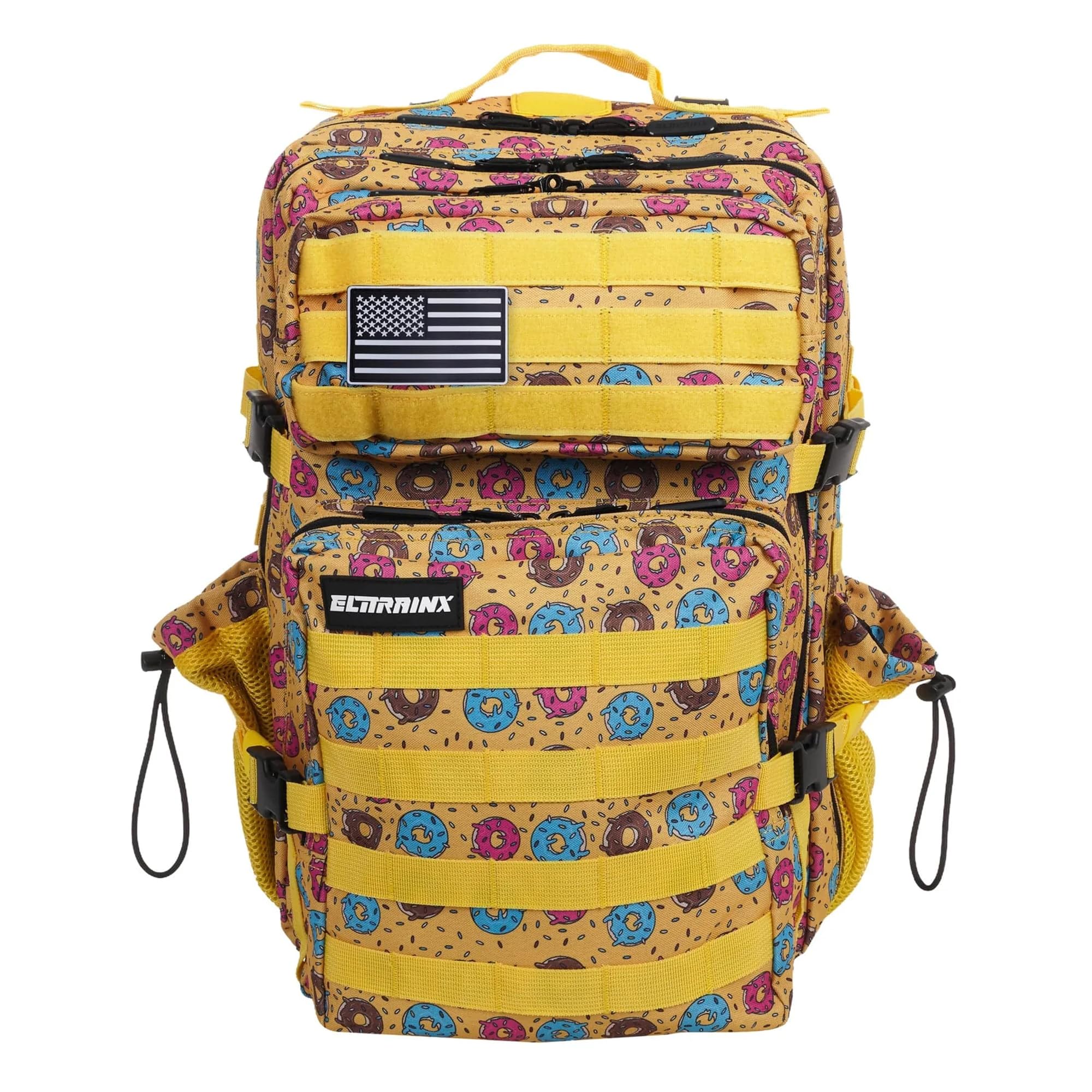 ELITRAINX ELITEX Sac à dos militaire 45 L étanche pour sports d'avion cabine CrossTraining Sports de plein air Gym Portable, Donuts jaunes, 45 Litros