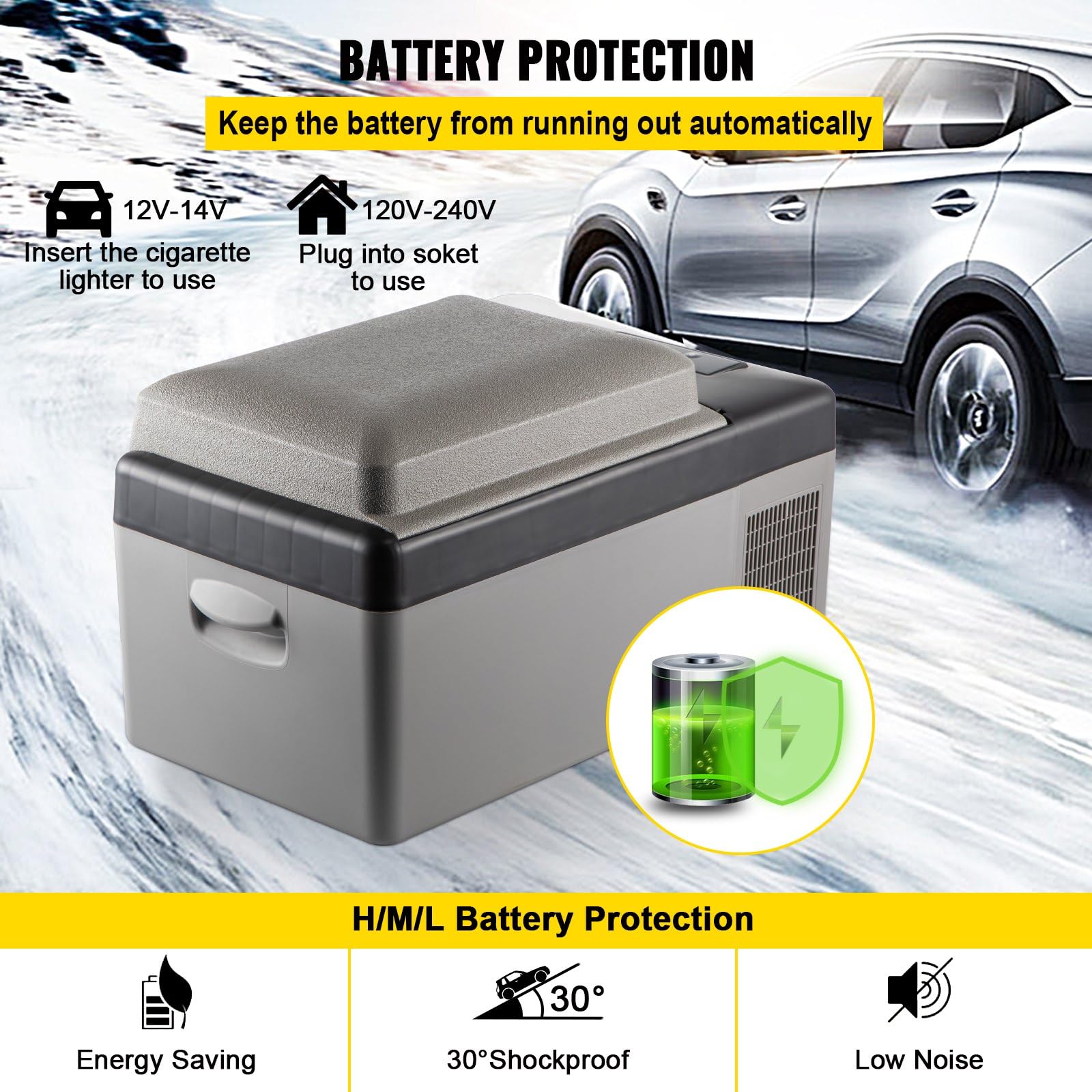 20L Frigoriferi per Auto Mini Frigo Portatile Elettrico Auto Frigorifero Congelatore 12/24V DC per -20℃~20℃ Mini Kühlschrank für Auto, Lkw, Boot, Wohnmobil