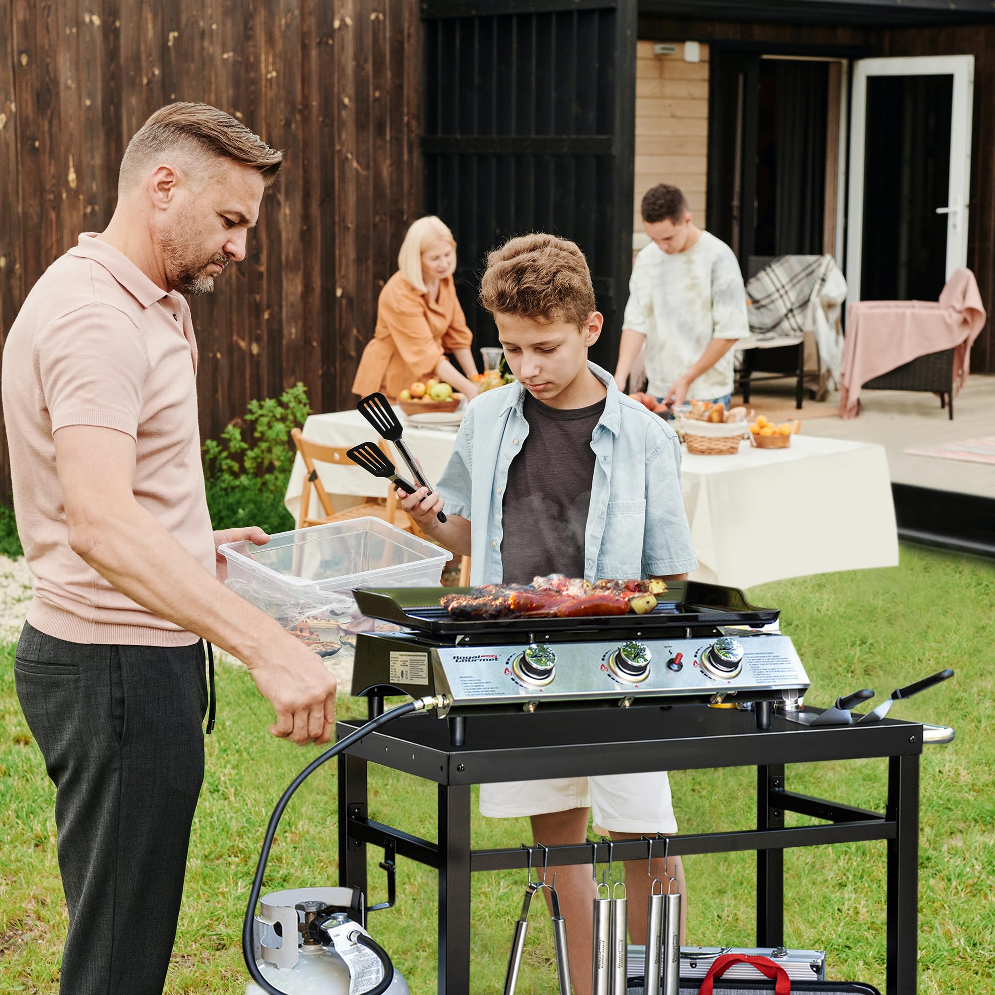 Royal Gourmet Grillwagen Multifunktioneller Arbeitstisch Outdoor BBQ Servierwagen 85x50cm