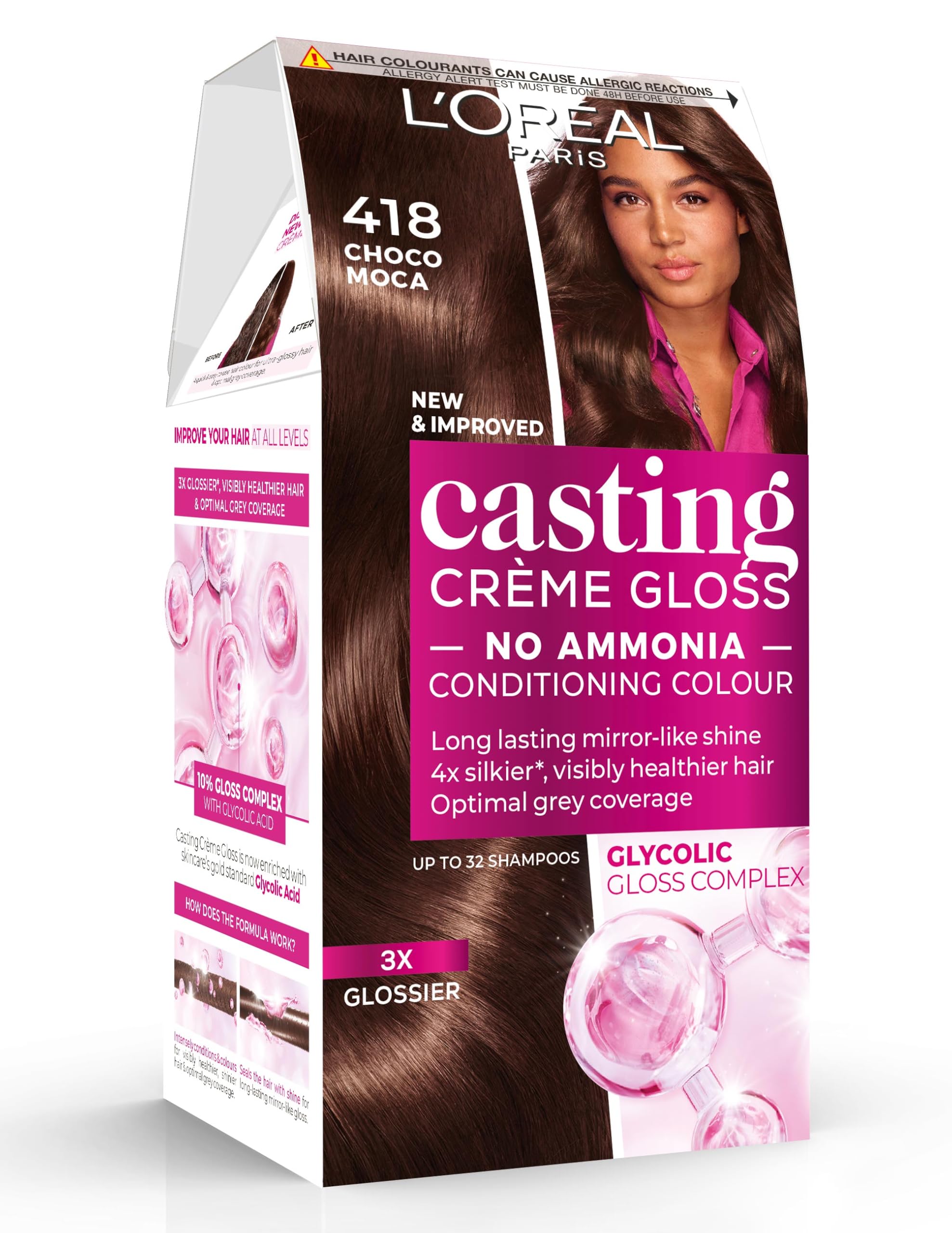 L’Oréal Paris Casting Crème Gloss Semi-Permanent Dye, 418 Choco Mocha
