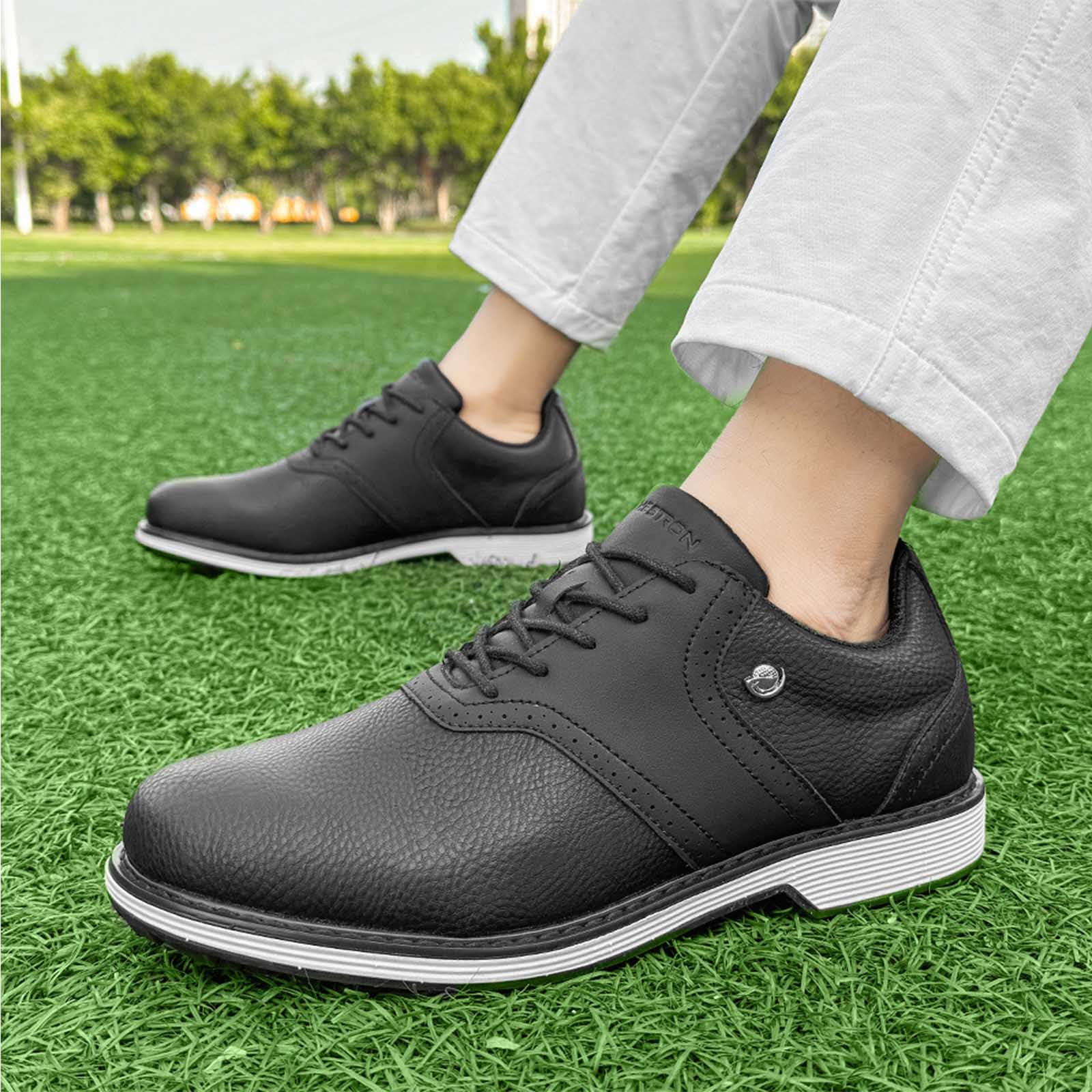 Chaussures de Golf pour Hommes, imperméables, Semelles Fixes sans Clous, légères et antidérapantes, Baskets d'entraînement de Golf en Plein air
