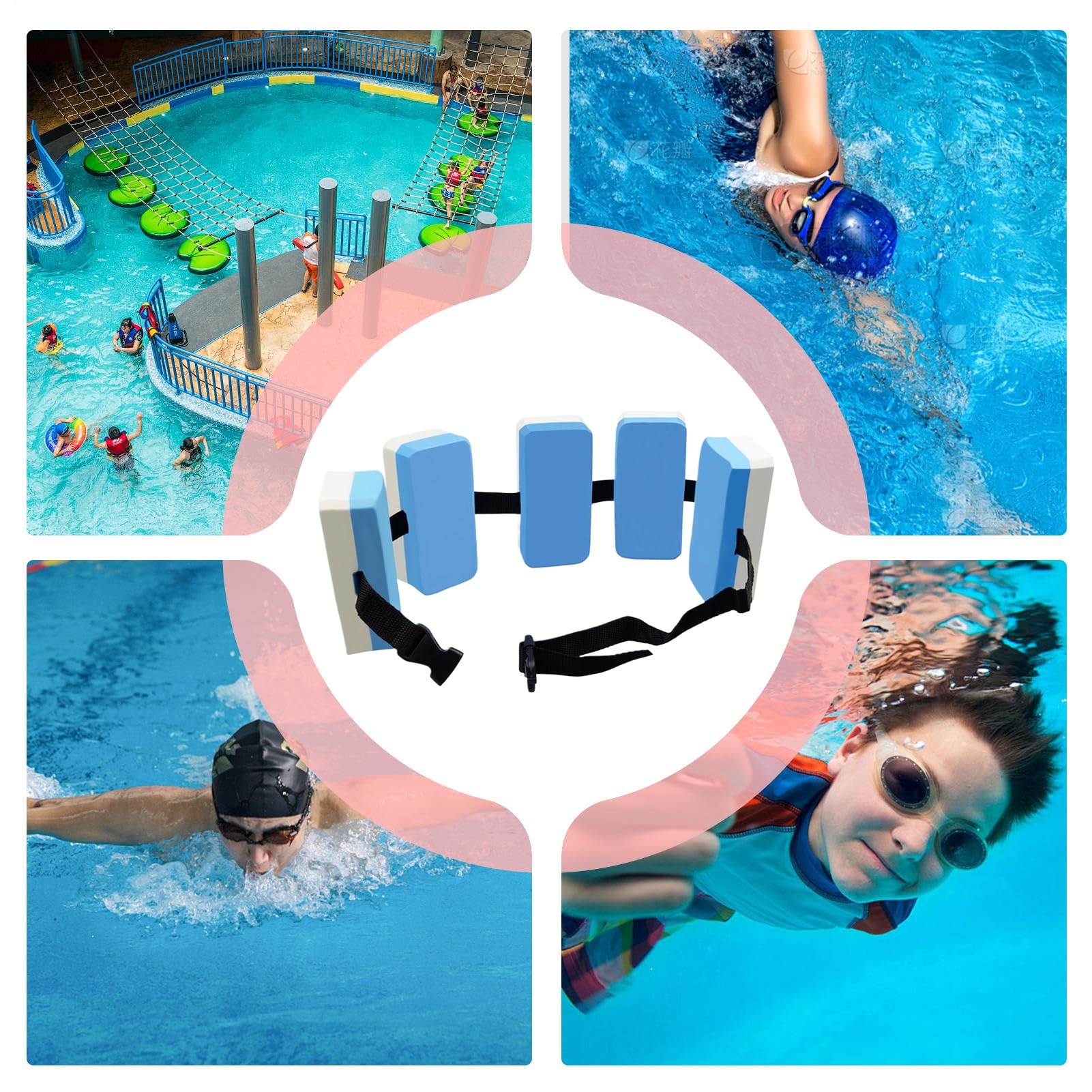 Ceinture d',Ceinture Flottante EVA Ajustable - Équipement Aquatique Antidérapant pour Piscine et Interaction Parent-Enfant