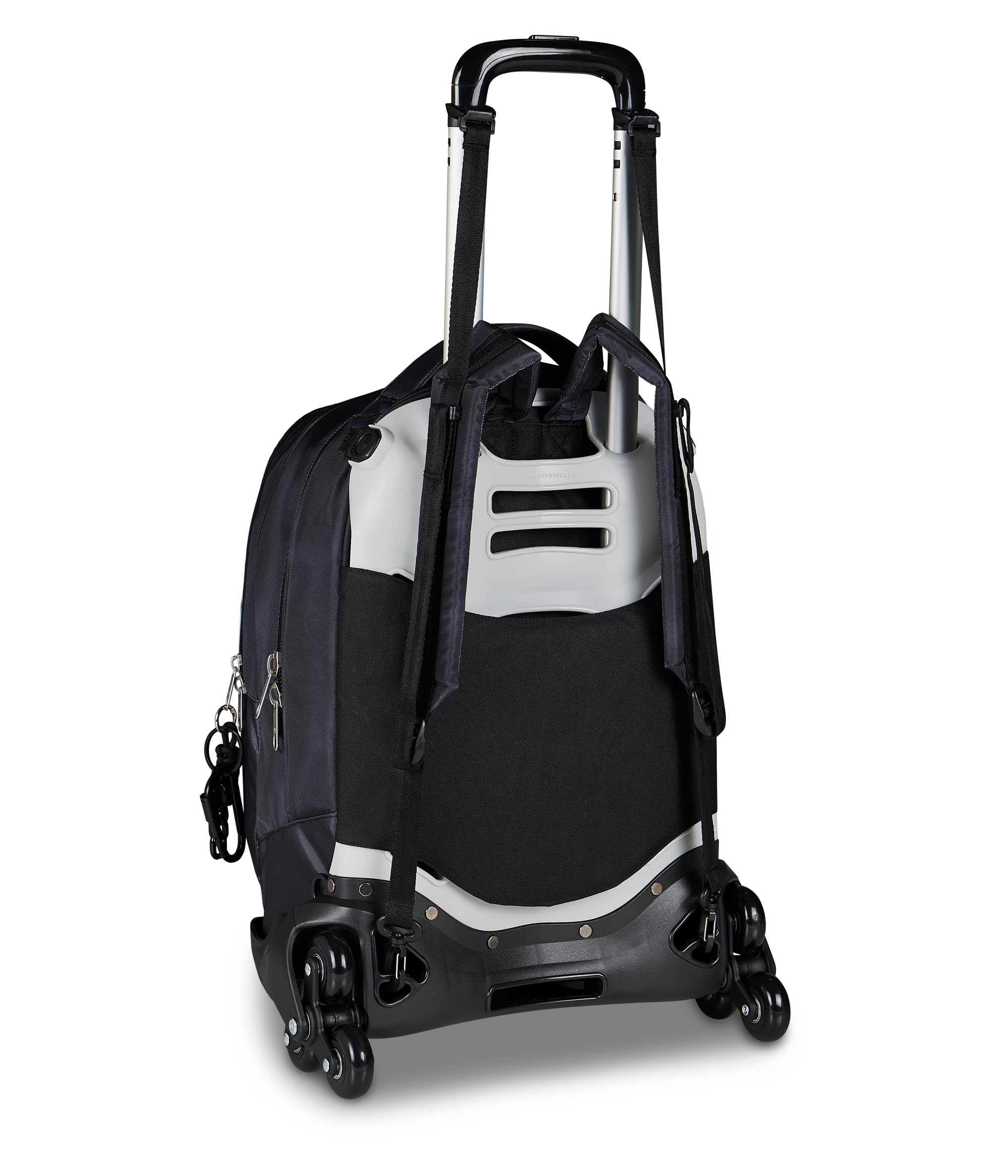 Seven Trolley Scuola Jack 8 Ruote Detach SHADOWS OF COLOR, Nero, 34 L, Scomponibile, Cross-over System, Zainetto staccabile, Tasca laterale porta borraccia, Scuola elementare e media, Bambini, Ragazzi