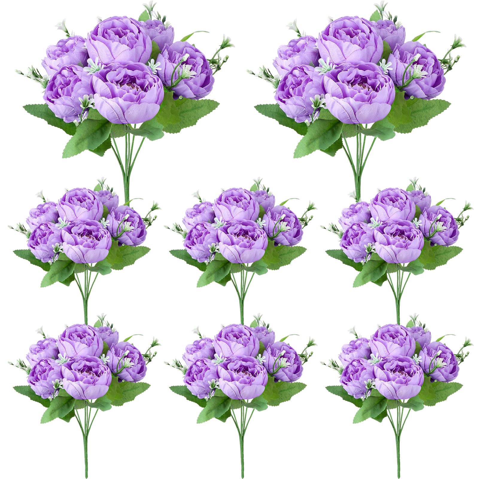 Ovveroche 8 Pack Purple Peonies