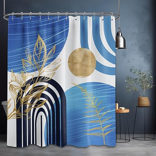 Miniatura 81 de Cortina de ducha moderna de mediados de siglo en blanco y negro, cortinas de ducha para hombre, juego de decoración de baño para hombres, patrón