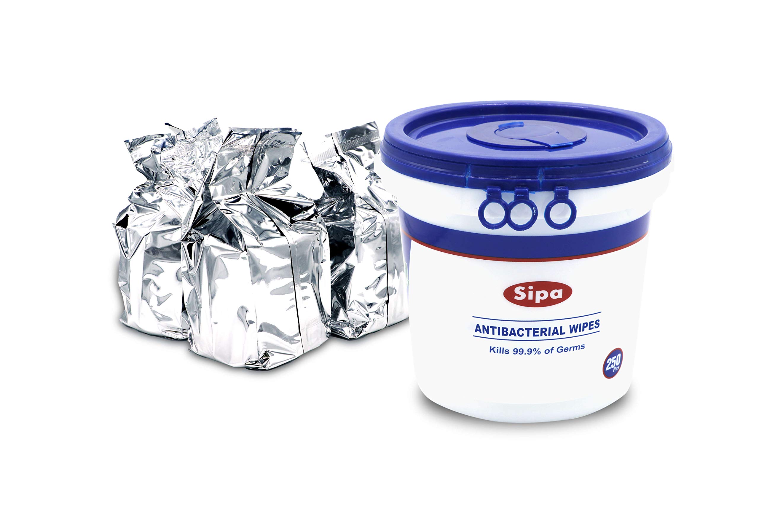 SIPAHand Sanitizing Wipes 250 WIPES/BUCKET will Refills (2 BUCKETS 6 REFILLS)