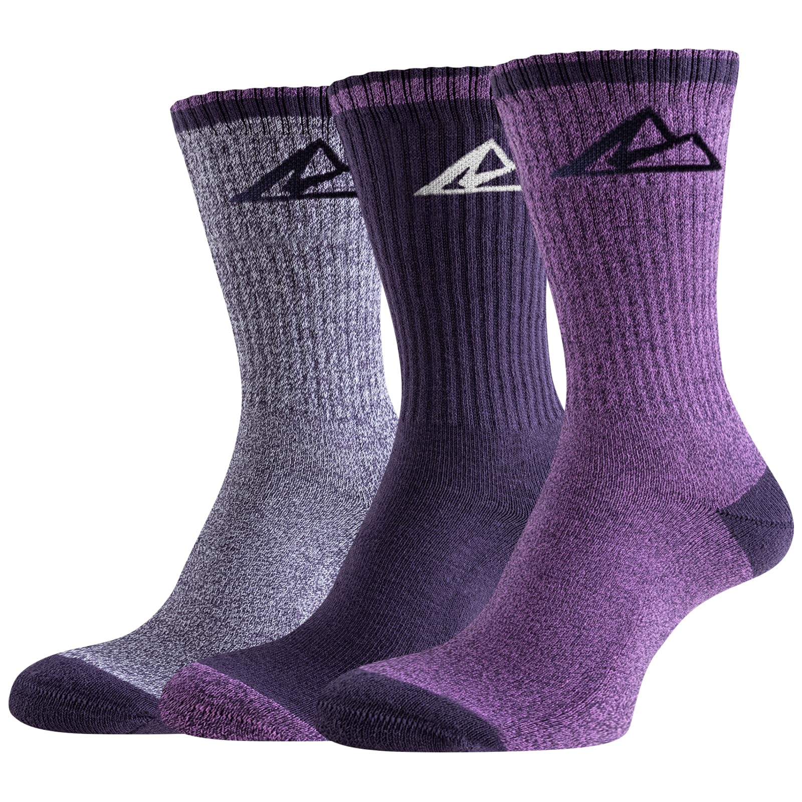 Effeet Calzini Trekking Donna 39-42 35-38, 3 Paia Calzini Sportivi in Cotone Anti-Vesciche Anti-Sudore Traspiranti, Calze Spugna per Running, Tennis e Trekking