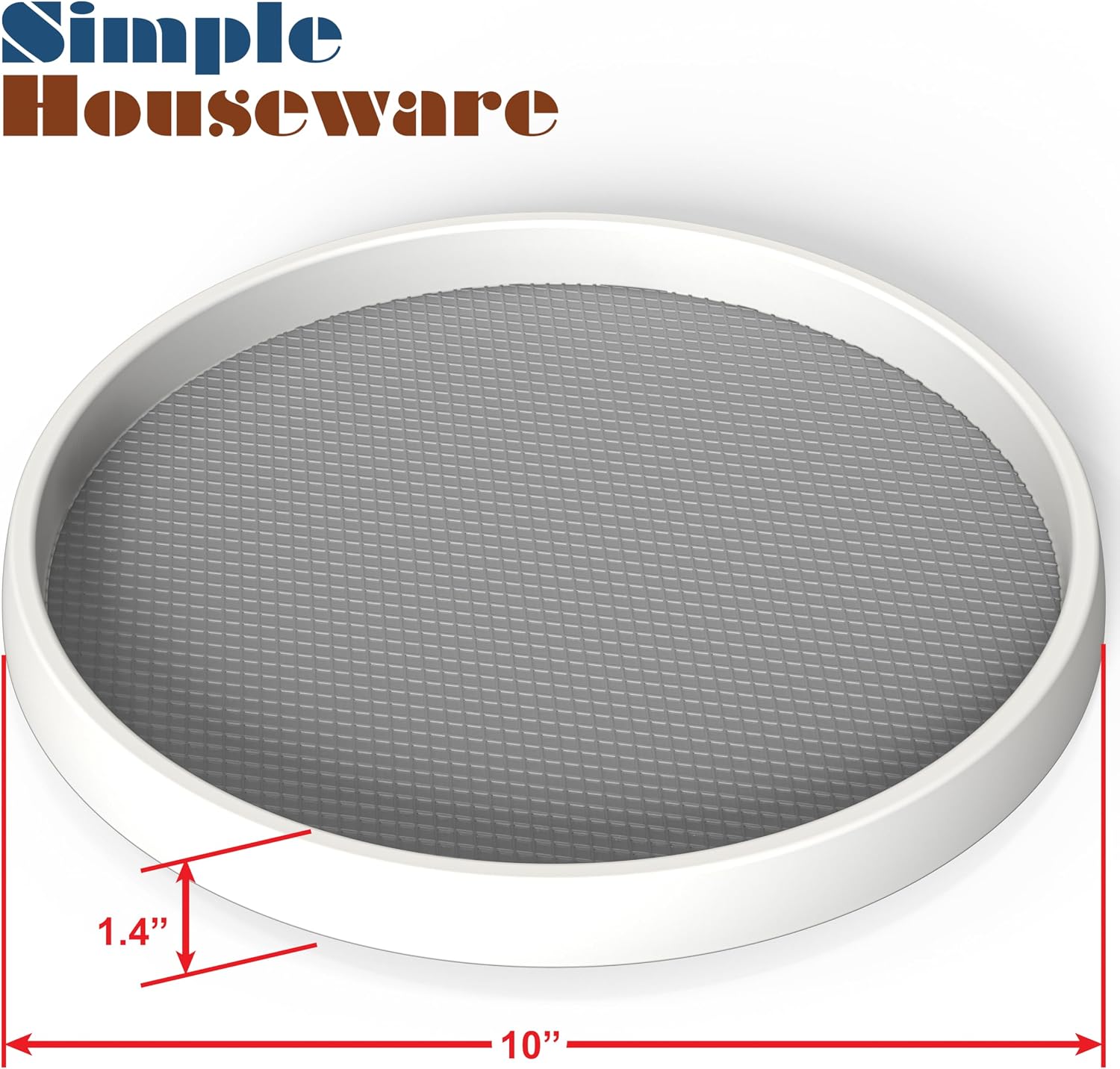 Simple Houseware 10-Inch Lazy Susan Spice Organizer Rotating Tray, 4-Pack image 3