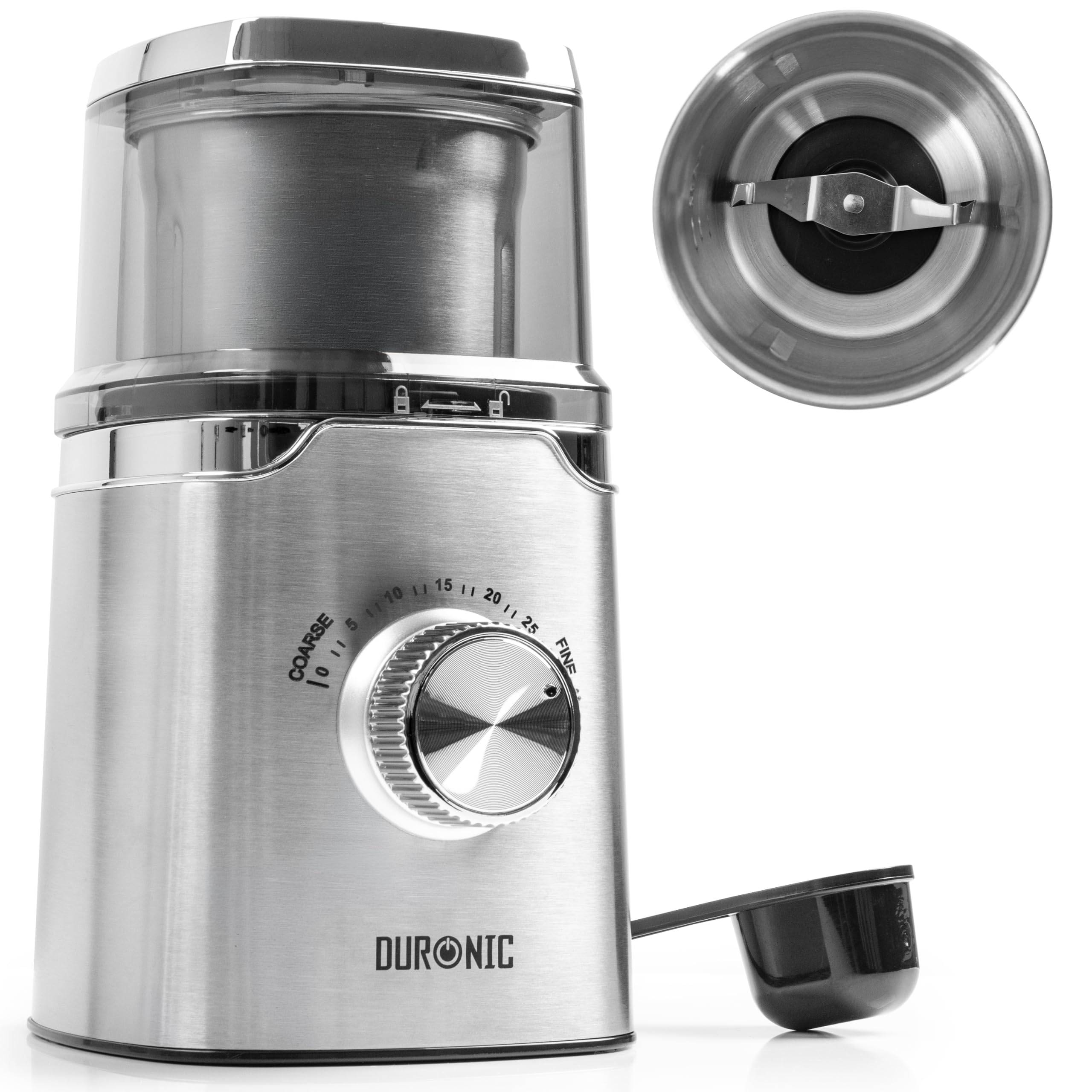 Duronic CG650 Electric Coffee Grinder, 220ml Spice Grinding Cup, Silver โ image 1