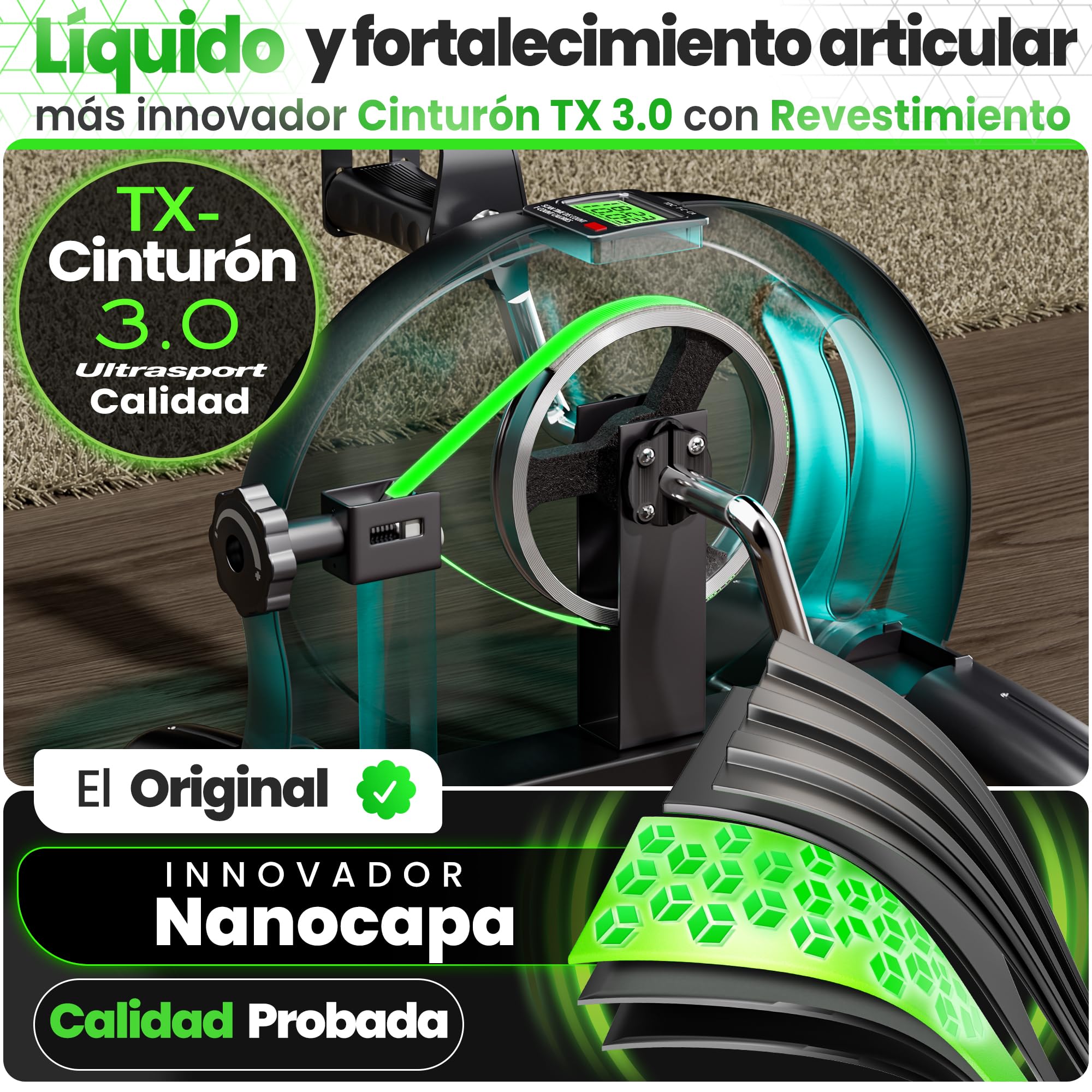 Ultrasport Pedales Estaticos para Personas Mayores y Ancianos con Alfombrilla y Correa I Pedaleador Sentado para Ejercicio en Casa, Mini Bicicleta Estatica de Piernas y Brazos