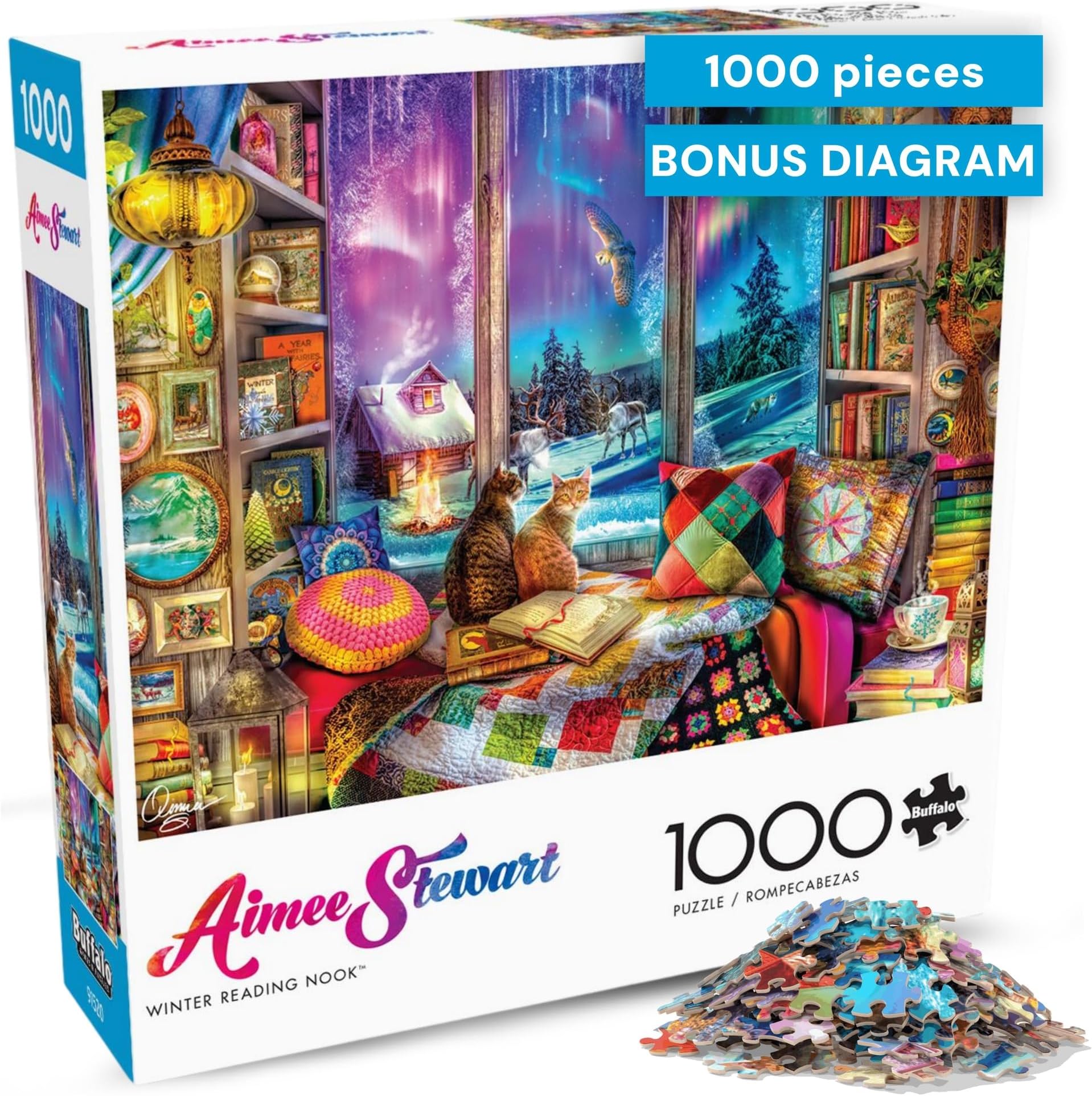 Aimee Stewart - Winter Reading Nook - 1000 Piece Jigsaw Puzzle