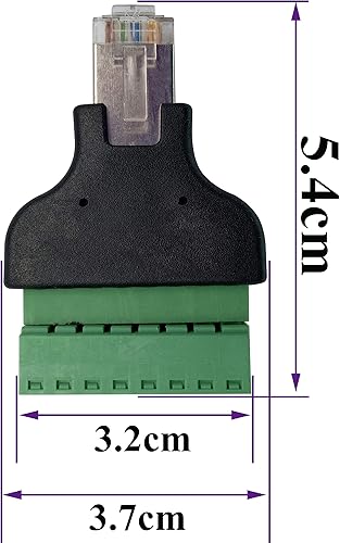 Miniatura 2 de Terminal de tornillo RJ45 8P 8C macho a 8 pines hembra, terminales tipo tornillo, enchufe de red Ethernet para acoplador AV CCTV UTP DVR Cat5 Cat6