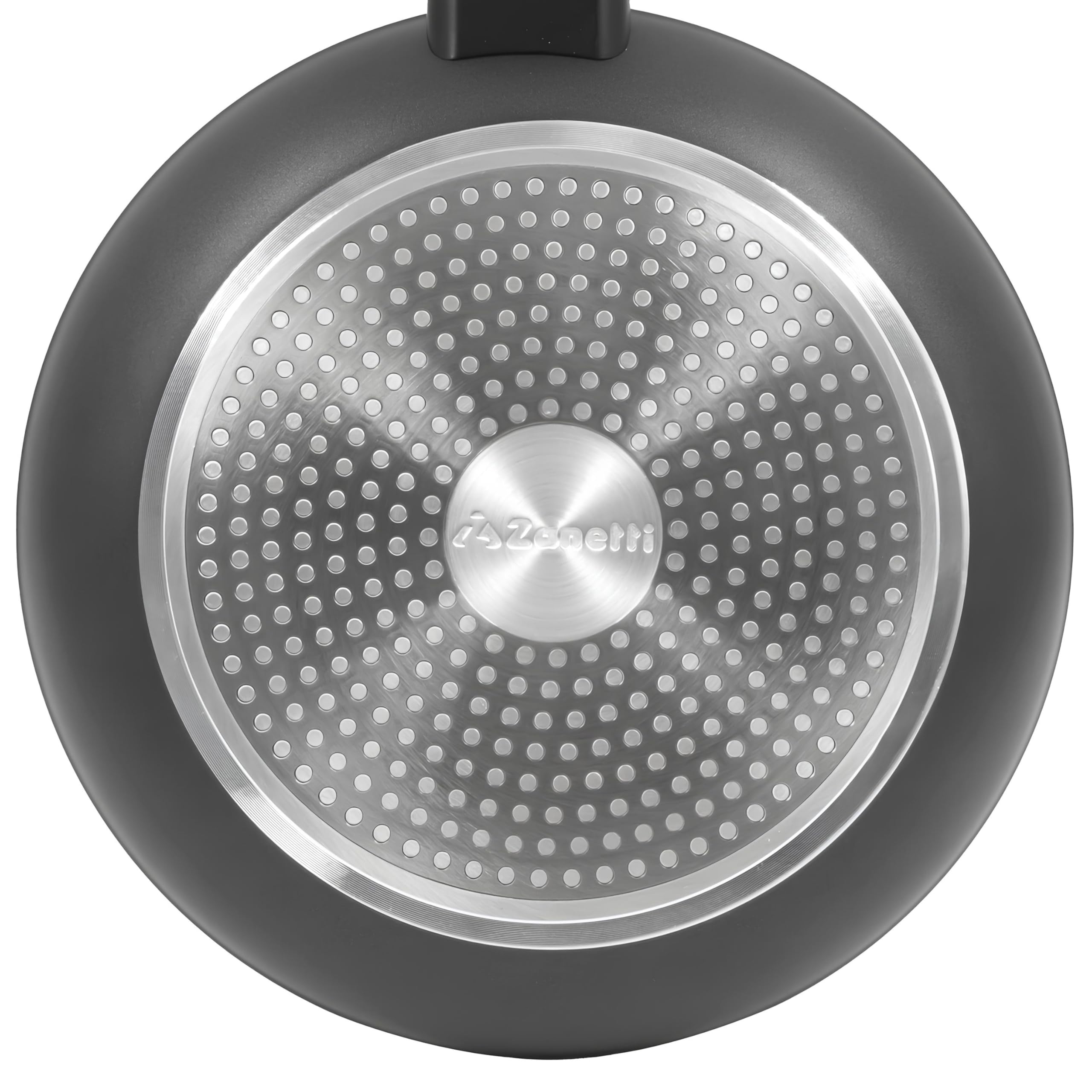 Zanetti, Padella Forgiata Alto Spessore TERRA, Padella Antiaderente in Alluminio, Adatta a Tutti i Piani Incluso Induzione, Manico Soft Touch Effetto Legno, Diametro 18 cm, Packaging 100% Riciclato