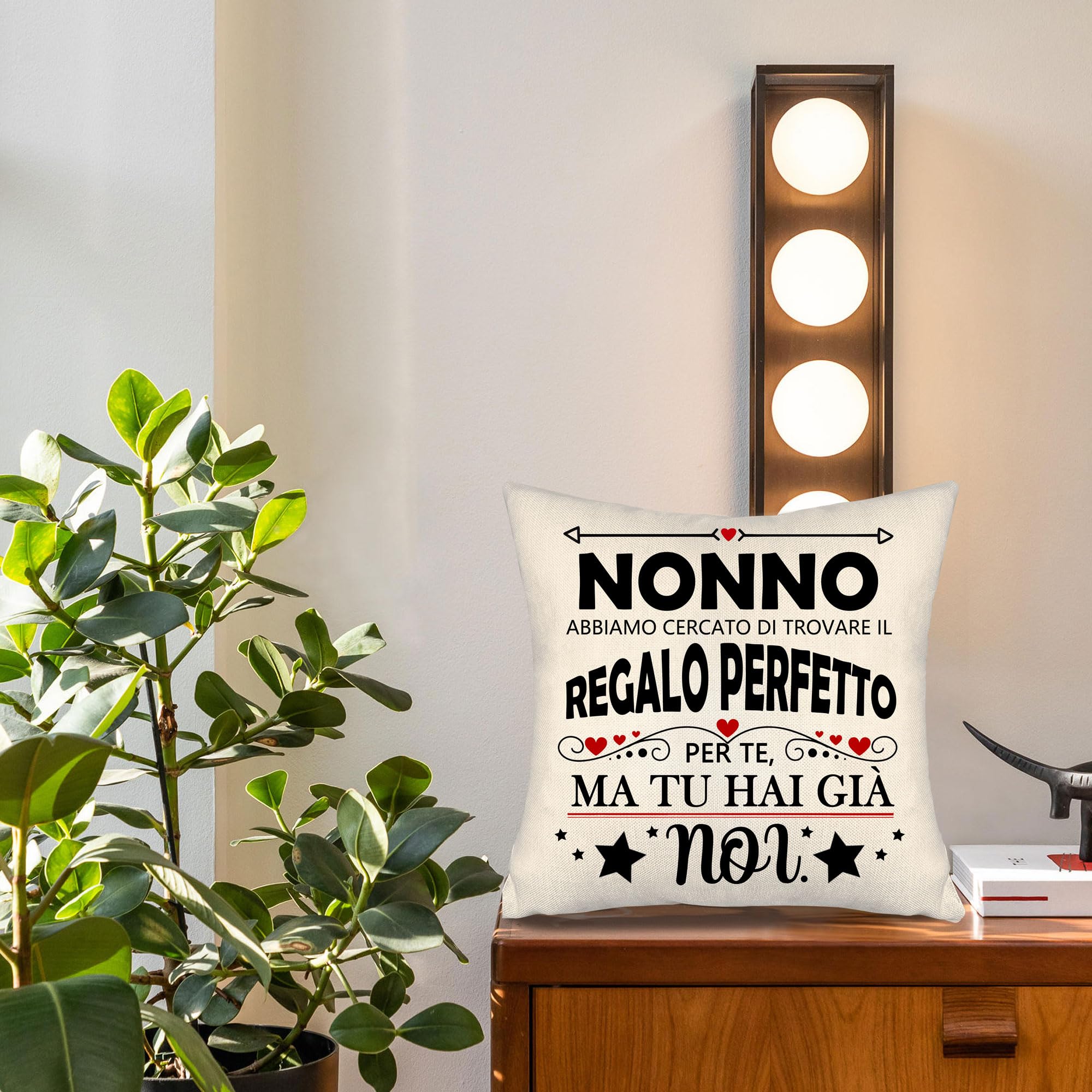 Aosumin Nonno abbiamo cercato di trovare il regalo perfetto per te ma tu hai già noi Copricuscini divertenti per il nonno Compleanno Festa del Papà Festa del Nonno Regalo di Natale(nonno-b)