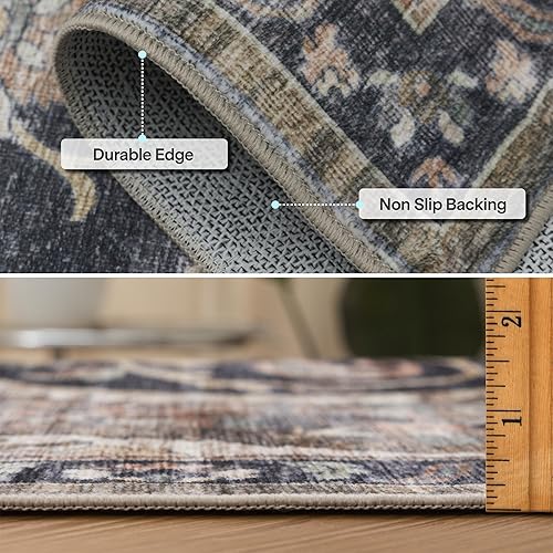 Miniatura 5 de ReaLife Rugs Alfombra Pasillo Lavable a Máquina - Sala de Estar Dormitorio Baño Cocina Entrada Oficina - Acolchada Pelo Bajo Resistente a Manchas