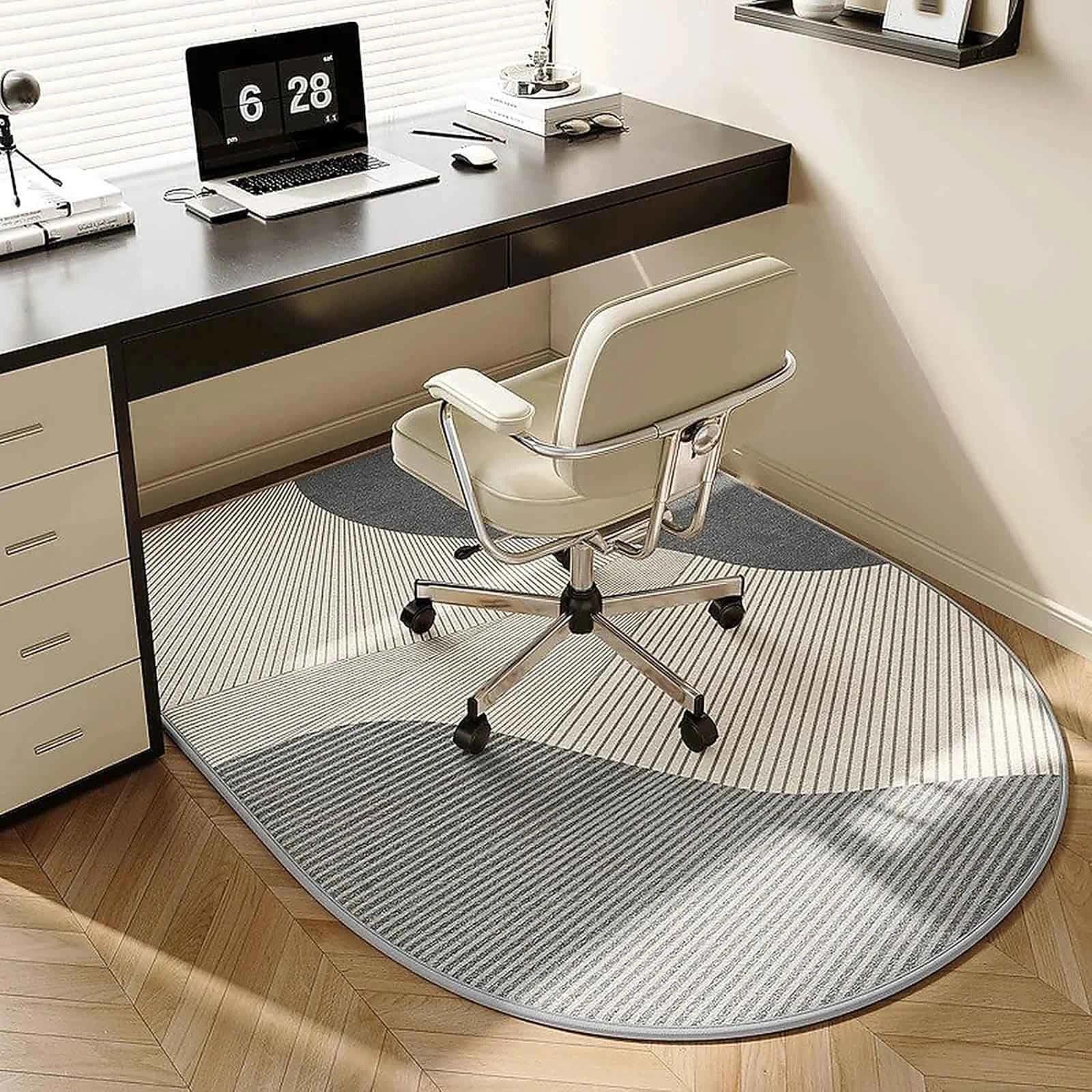 Soundproof Desk Rug Office Chair Mat for Carpet & Hardwood Floor, Non-Slip Low-Pile Computer Gaming Floor Protector, Washable Modern Office Rug Under Desk(Family Harmony,60 * 120cm)