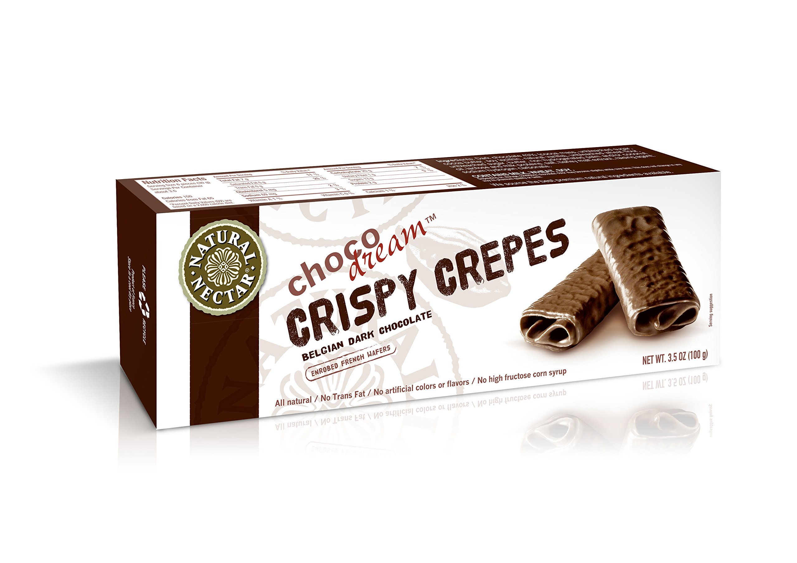 Natural Nectar Crispy Crepes Belgium Dark Chocolate, 3.5-Ounce (Pack of 8)