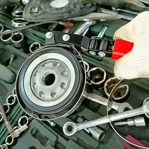 Miniatura 2 de Juego de 4 llaves de filtro de aceite, pinza giratoria de 180 grados para un mejor acceso, aprieta automáticamente en el filtro