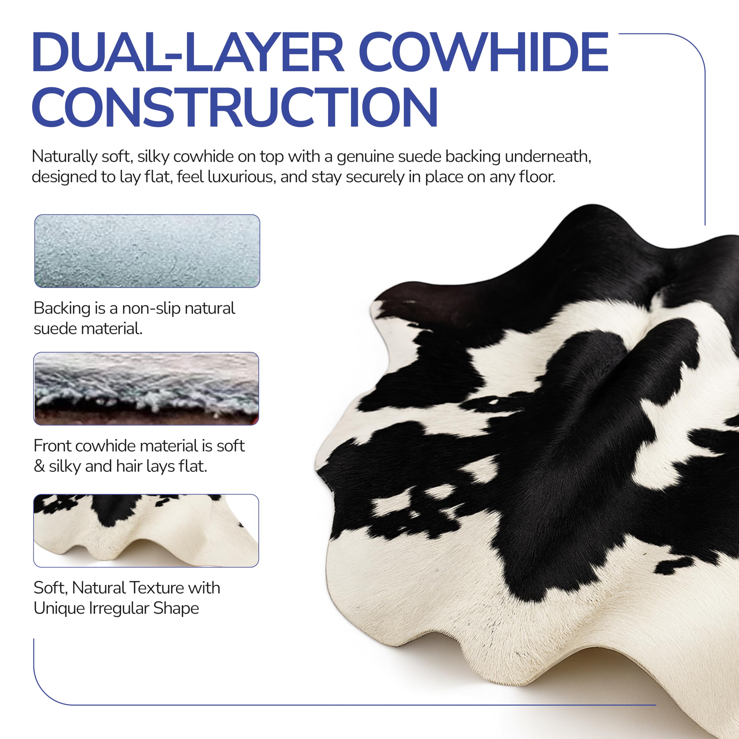 Amazon.com: Cowhides Direct 100% Genuine Cowhide Rug - Black  display picture 2