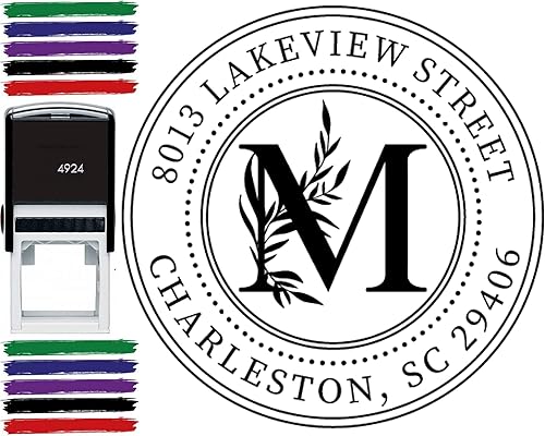 Miniatura 8 de Sello de dirección con monograma autoentintado personalizado para dirección de retorno, sello personalizado, sello personalizado, dirección de