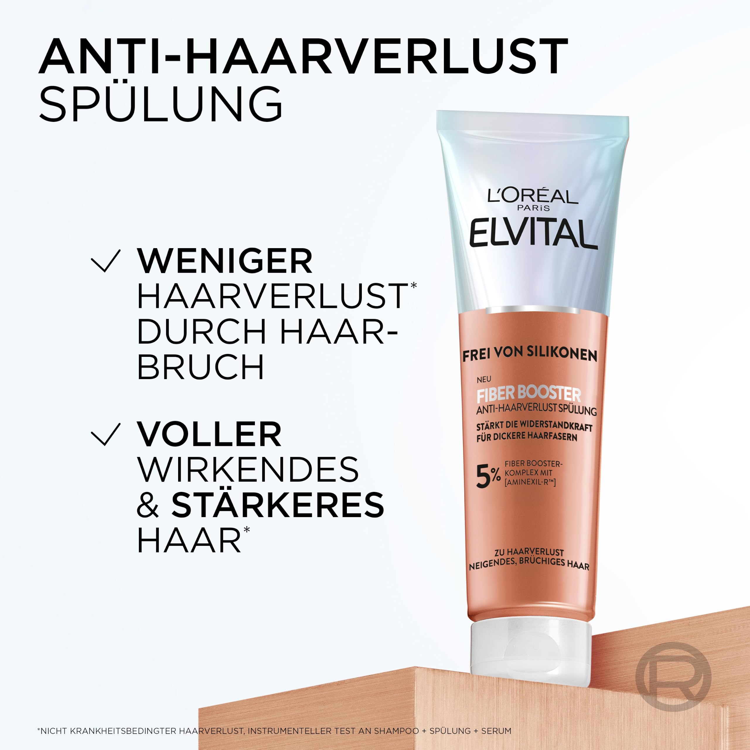 L'Oréal Paris Fiber Booster Anti-Haarverlust Routine langes Haar, Shampoo, Spülung & Serum für volleres Haar, Gegen Haarausfall, Weniger Haarbruch, Elvital, Shampoo + Serum + Spülung