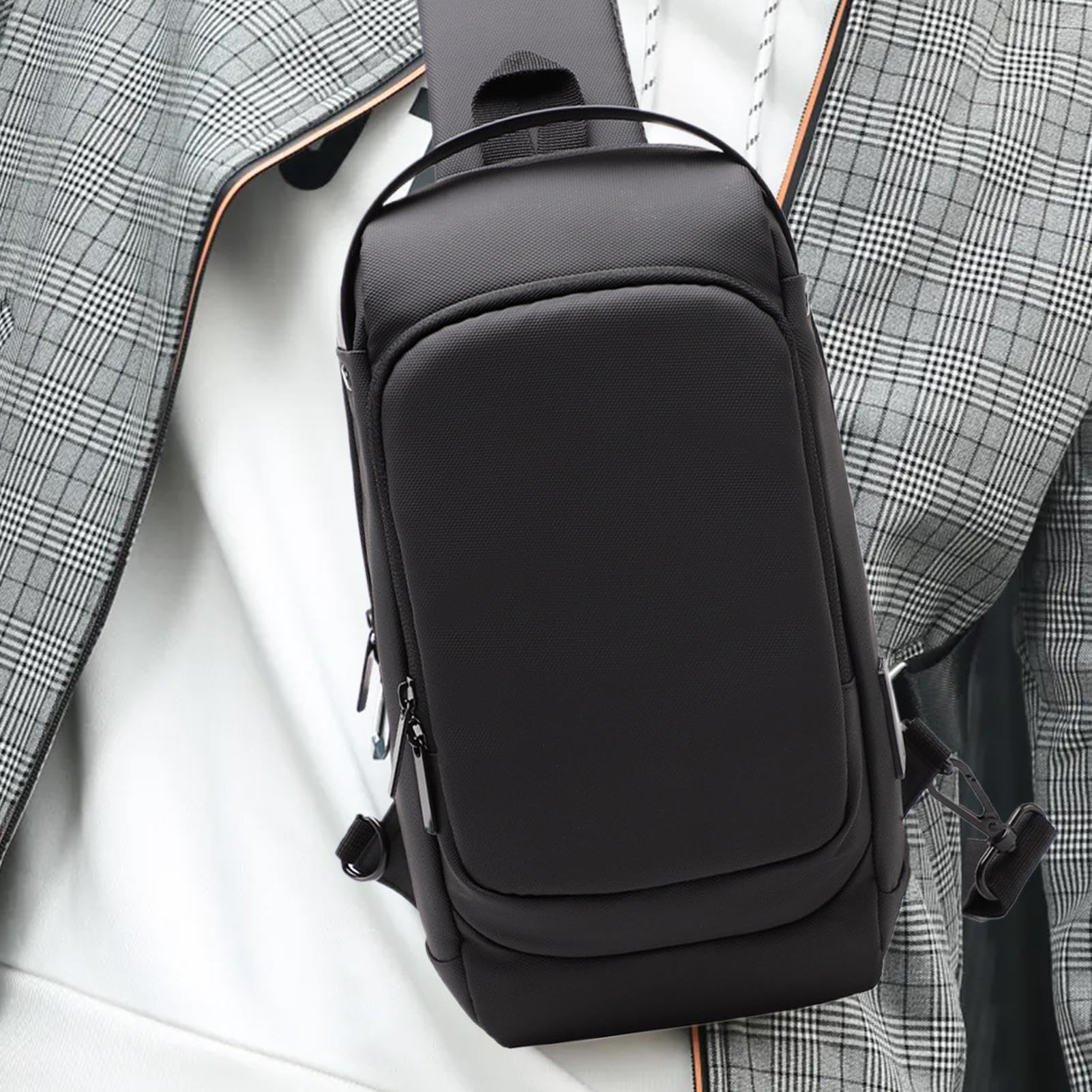 Herren Umhängetasche | Diebstahlschutz Umhängetasche - Tagesrucksack für Schule Reise mit USB Ladeanschluss