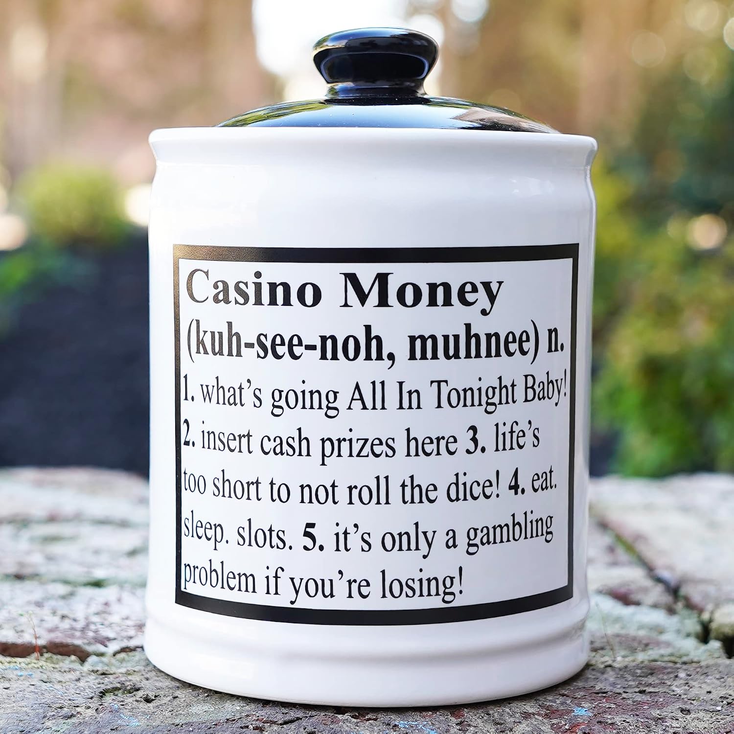 Cottage Creek Jars | Casino Money Slot Machine Piggy Bank, Ceramic Gambling Jar | Vegas Themed Gifts for Gamblers, Men, Women, Birthday & Valentines Day Gifts for Him | Casino Decor for Home & Office