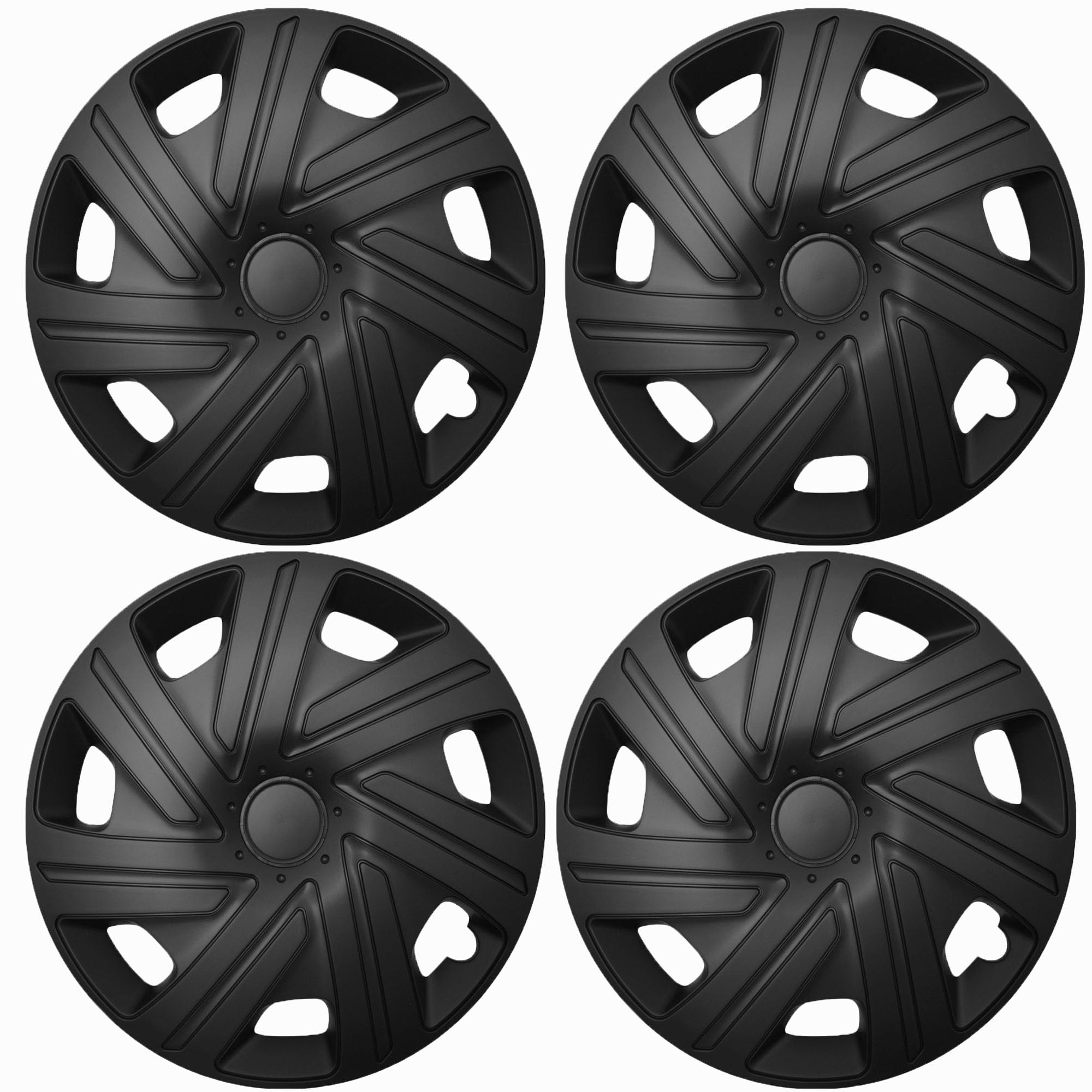 RADKAPPEN-Koenig 14 Zoll 14" RKK07 Premium Line (Schwarz) Radkappen/Radzierblenden 4 Stück