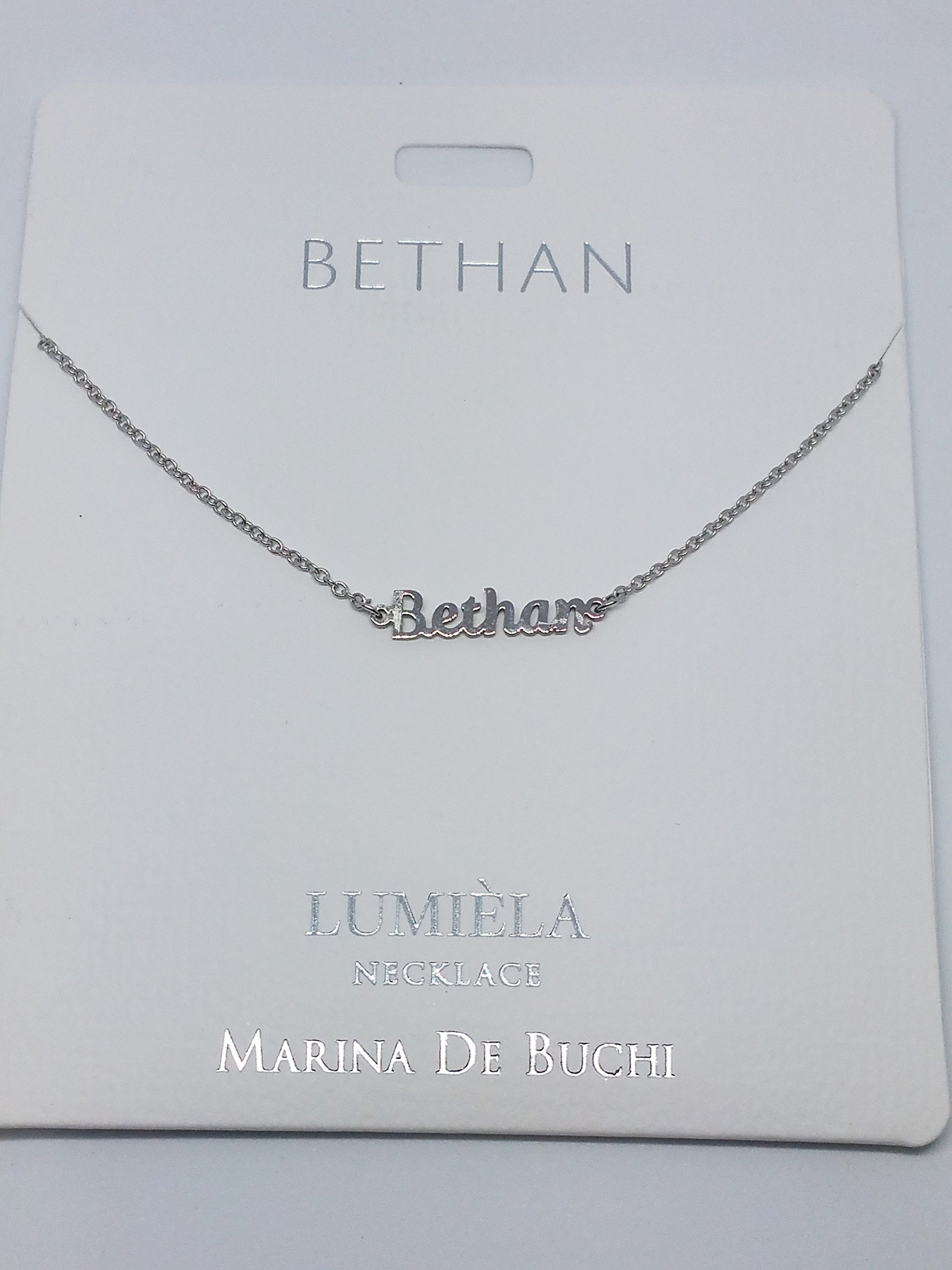 BETHAN Named Lumeila Necklace Marina De Buchi Silver Colour Presented By Sterling Effectz
