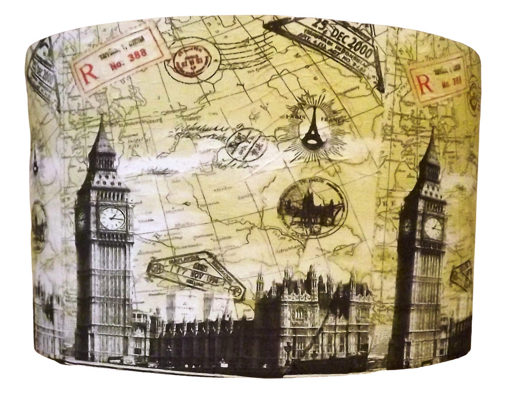 London Map lampshade Big Ben, Parliment,beige and black