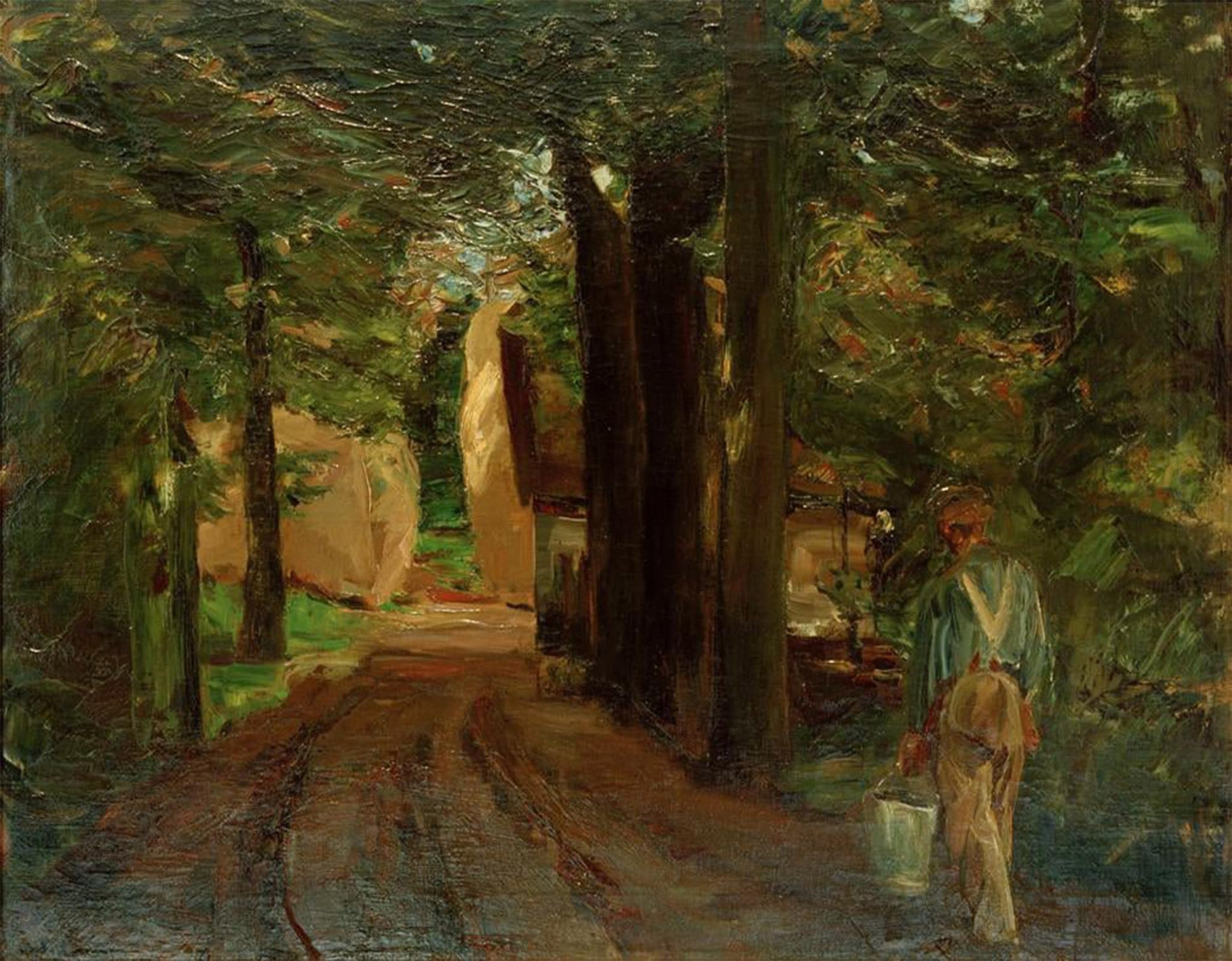 ARTXLXXBN Famous Painting Canvas Artwork Graffiti Print Entrance to the farm by Max Liebermann Portrait Canvas Image for Home Decor 60x90cm