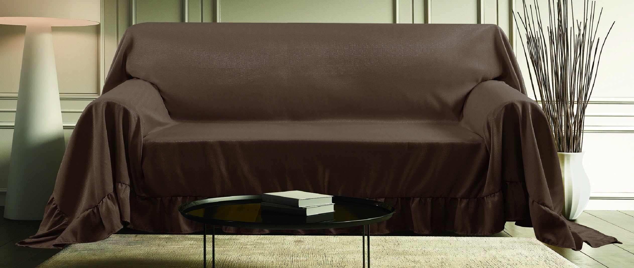 Kashi Home Venice Furniture Throw, Sofa, Chocolate