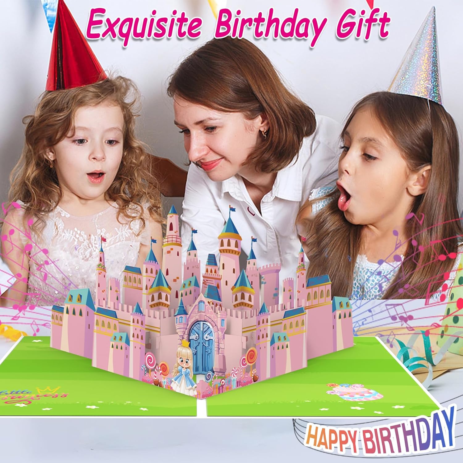 Musical Birthday Card, Pop-Up Music & Lights Birthday Card for 3/4/5/6/7/8 Year Old Girls, Daughters, Granddaughters, Nieces - Image 5