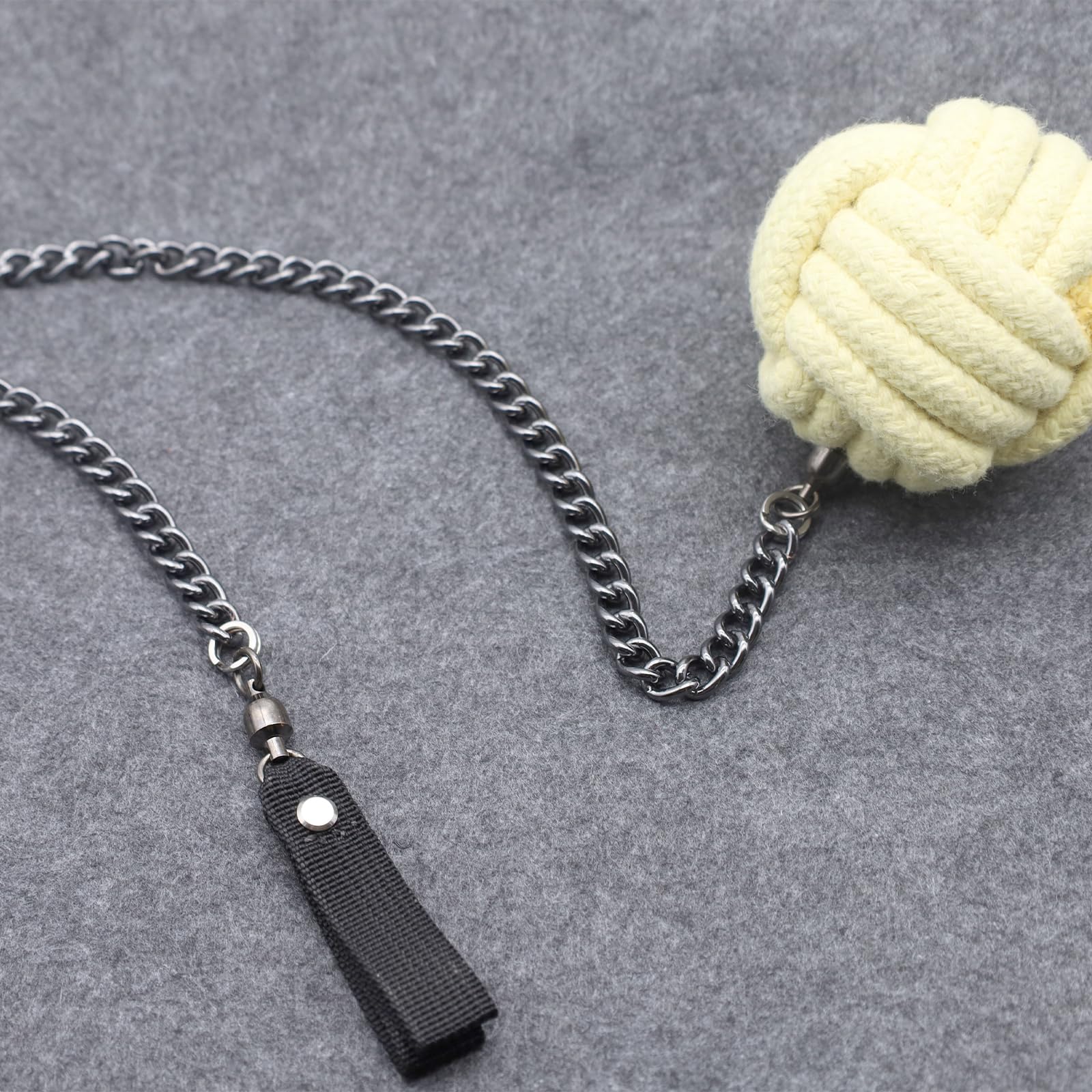 Monkey Fist Fire Poi, 3" Wick en Kevlar - Props de Flux de filation pour Le Cirque, la Danse et la Performance du feu - Set de 2 (Total Length 63cm)