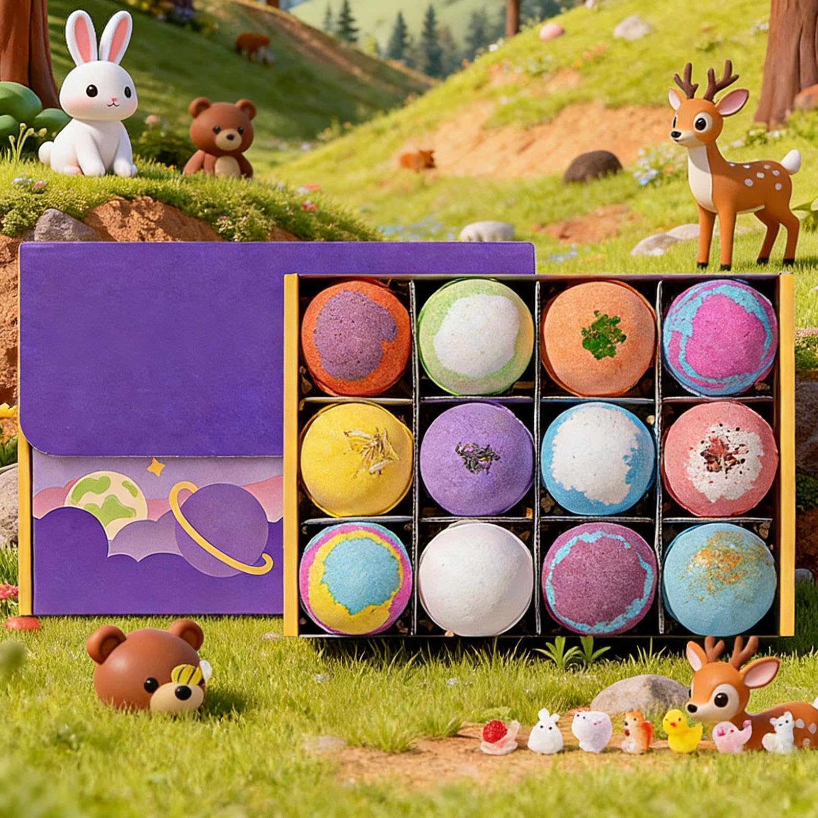 Bolas De Sal De Baño Para Niños Con Juguetes En El Interior, Impulso Del Desarrollo Cognitivo, 1 Juego/12 Piezas, Set De Regalo Bath Bom.b, Baño De Burbujas Gaseosas, Suave Y Apto Para Niños,