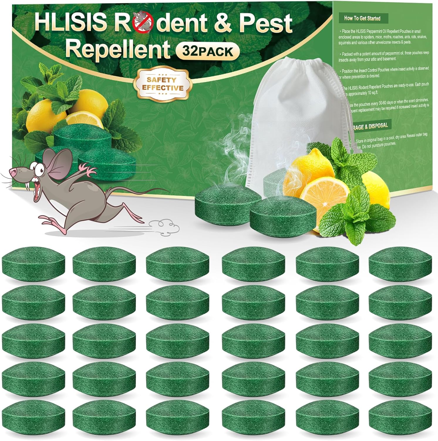 HLISIS 32PCS Mouse Rodent Repellent Review: A Natural Peppermint Oil Solution for Mice, Rats, and Spiders (2025)