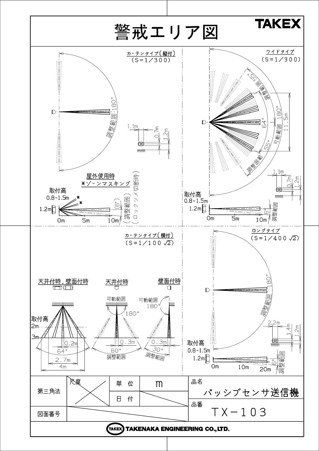 Amazon.co.jp : パッシブセンサ送信機 電池付 TX-103 竹中 