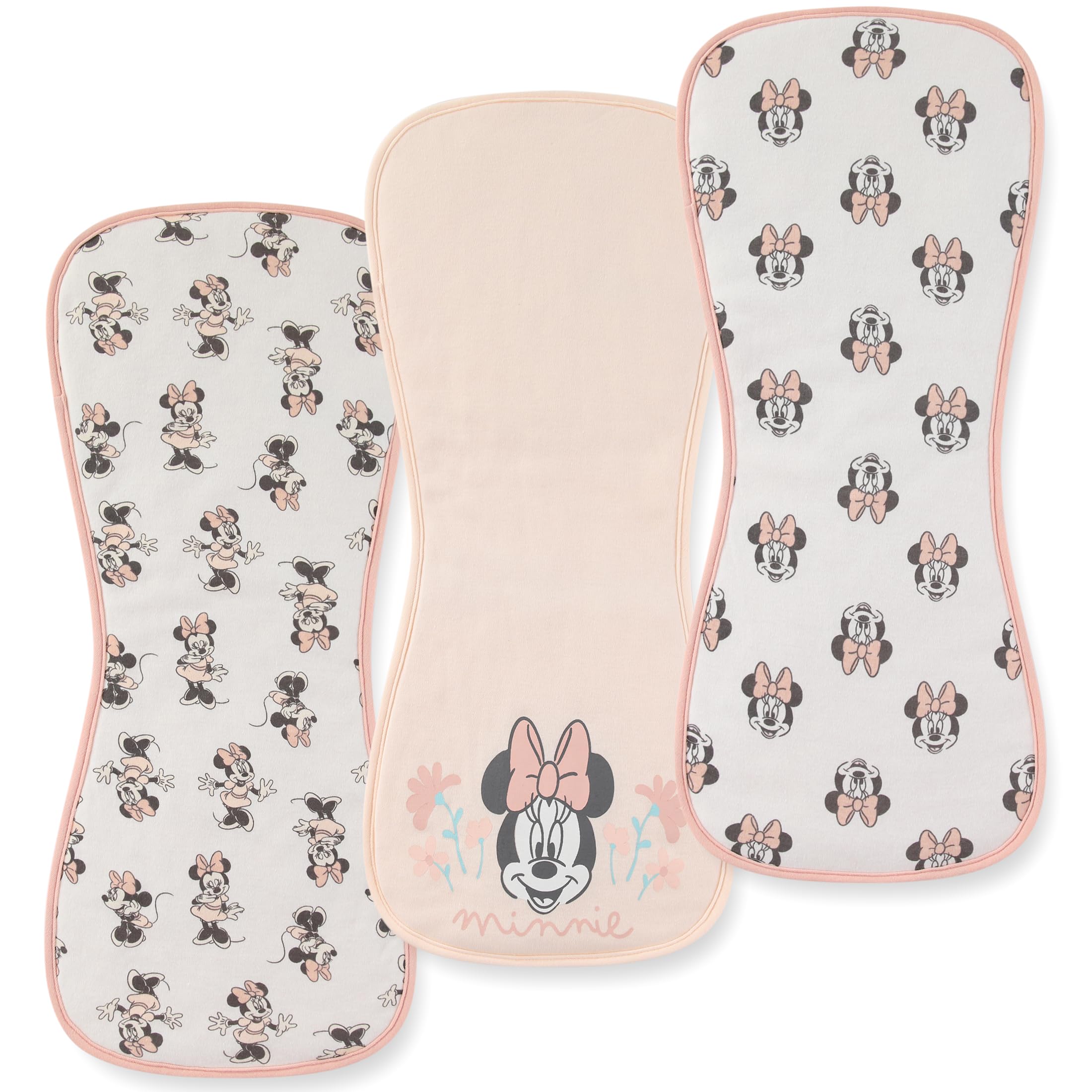 Disney Baby Minnie Mouse Burp Cloths 3 Pack 20" x 10" Burping Rags Infants