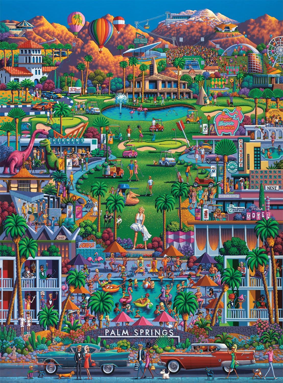 Buffalo Games - Eric Dowdle - Palm Springs - 1000 Piece Jigsaw Puzzle for Adults -Challenging Puzzle Perfect for Game Nights - Finished Size is 26.75 x 19.75