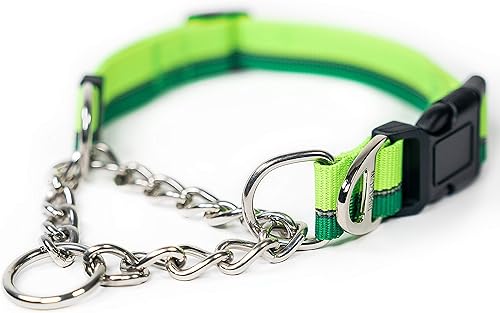 Mighty Paw Martingale Collar para perro 2.0 Collar de deslizamiento limitado aprobado por el entrenador con cadena de acero inoxidable y hebilla