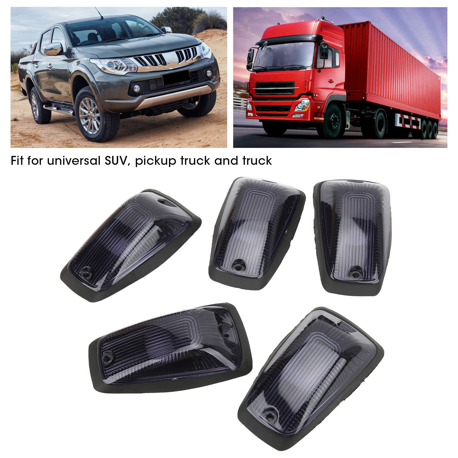 Qiilu Luci Sul Tetto della Cabina 5 Set Luce per Tetto Auto 12V LED Luci D'ingombro Sul Tetto Universali Luci di Ingombro Superiori Luci di Ingombro per SUV Pickup Truck Luce