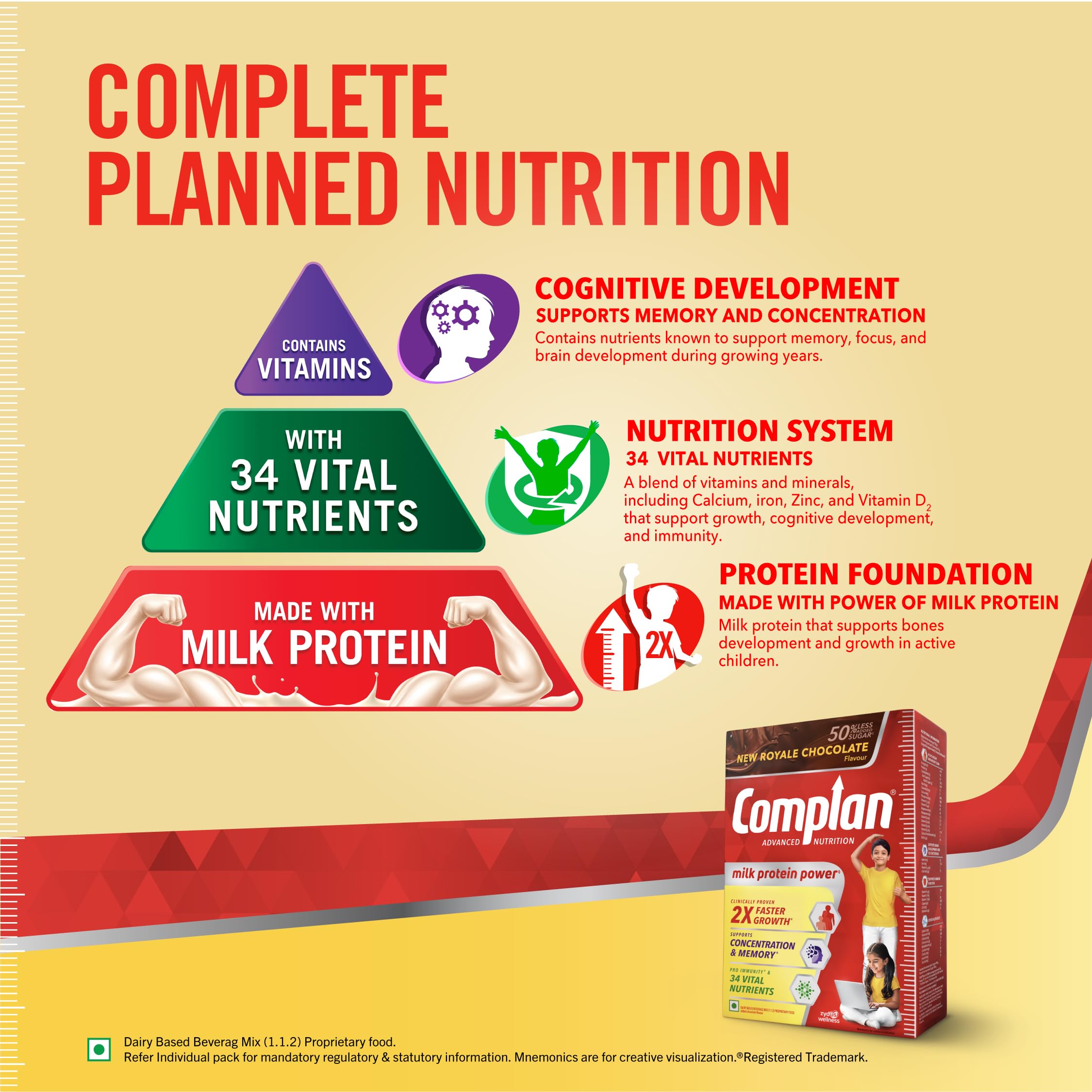 Complan Nutrition Drink Powder for Children, Royale Chocolate Flavour, 500 grams Carton|Nutrition Drink for kids with protein & 34 vital nutrients, 1 count — Amazon image 5
