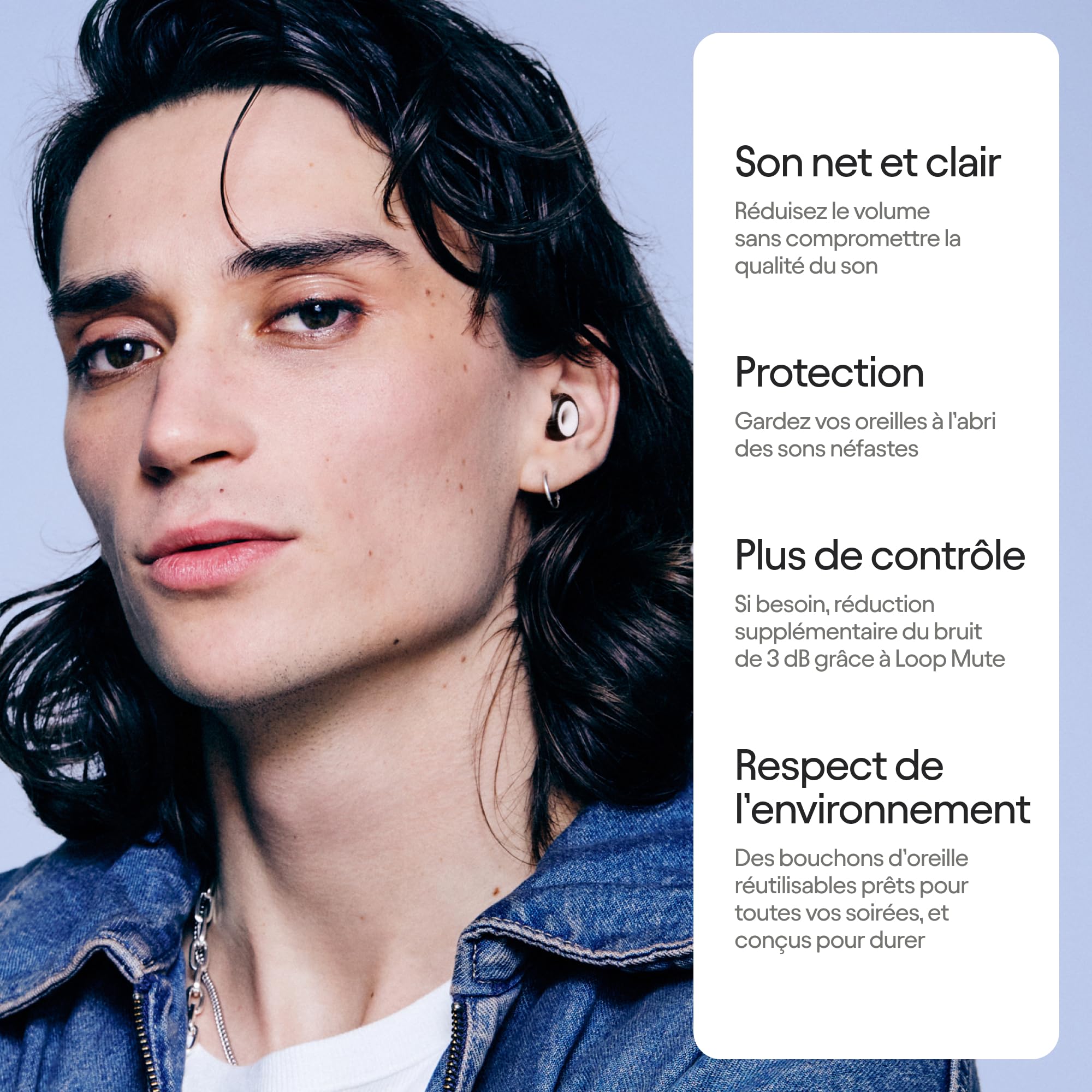 Loop Experience 2 Plus Bouchons d’oreille Protection auditive certifiée 17 dB Haute Fidélité + Mute