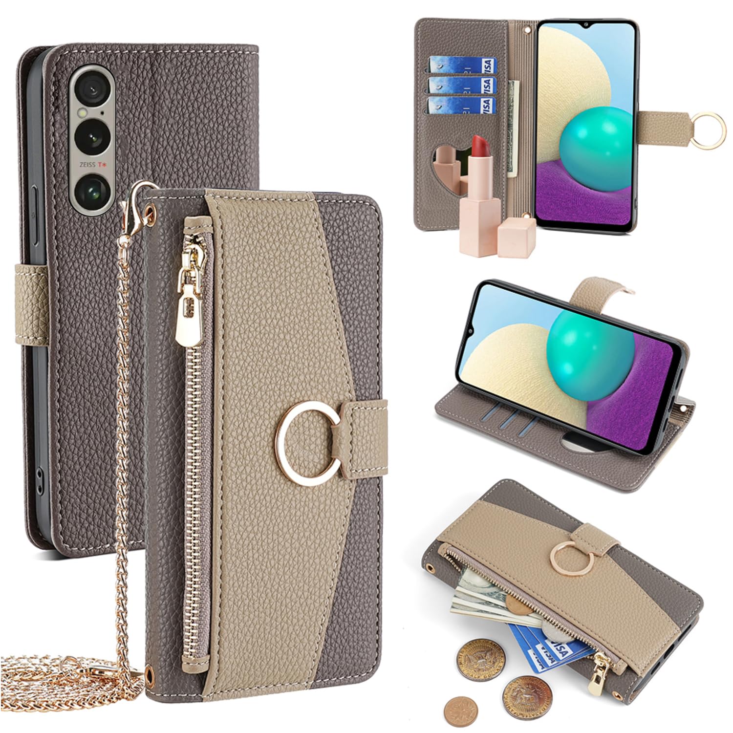 Amazon.co.jp: For Xperia 1 VI ケース 手帳型 ショルダー For 