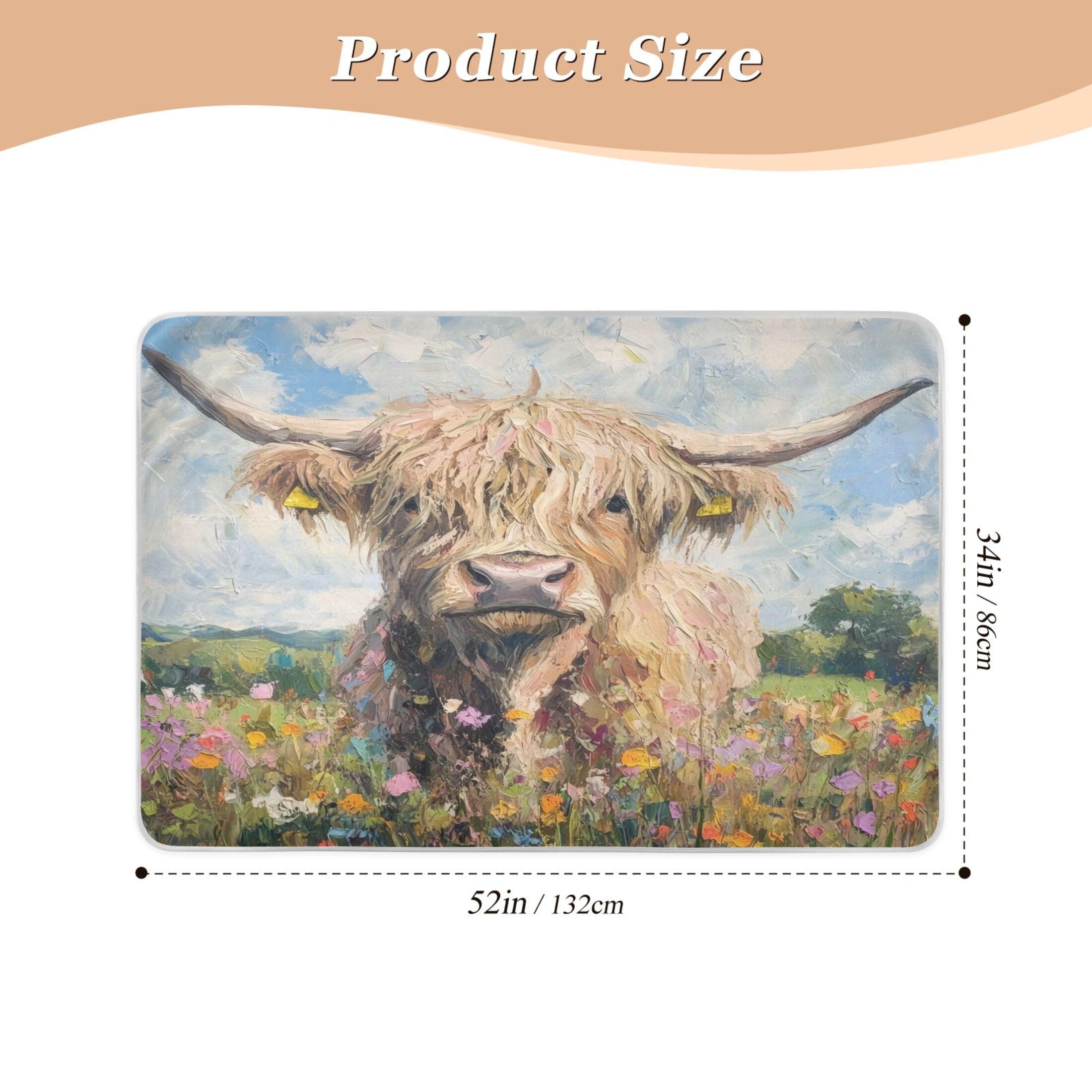 Takiito Cow Flowers Bed Pad Reusable Bed Underpad Washable Waterproof Leak-Proof Quick Dry Incontinence Pee Pad for Toddlers Kids Adults Pets 34x52 in