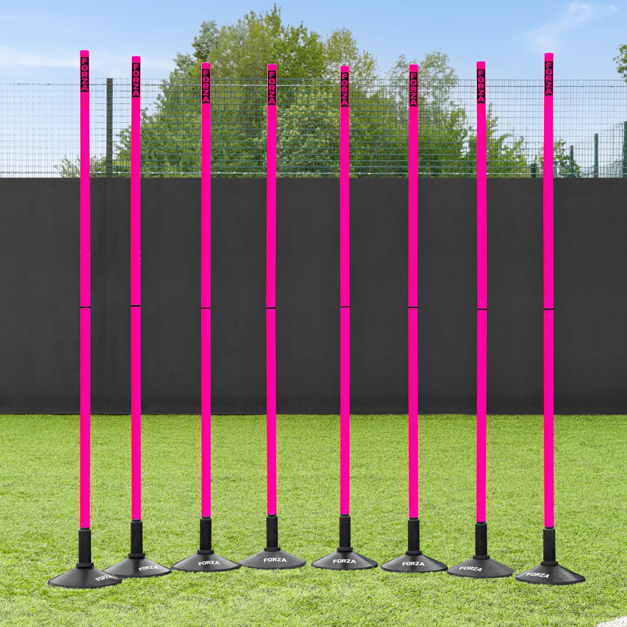 FORZA Pali Slalom Allenamento Calcio - Spessore 34mm | 2X Misure: 1m/1,8m | per Allenamenti