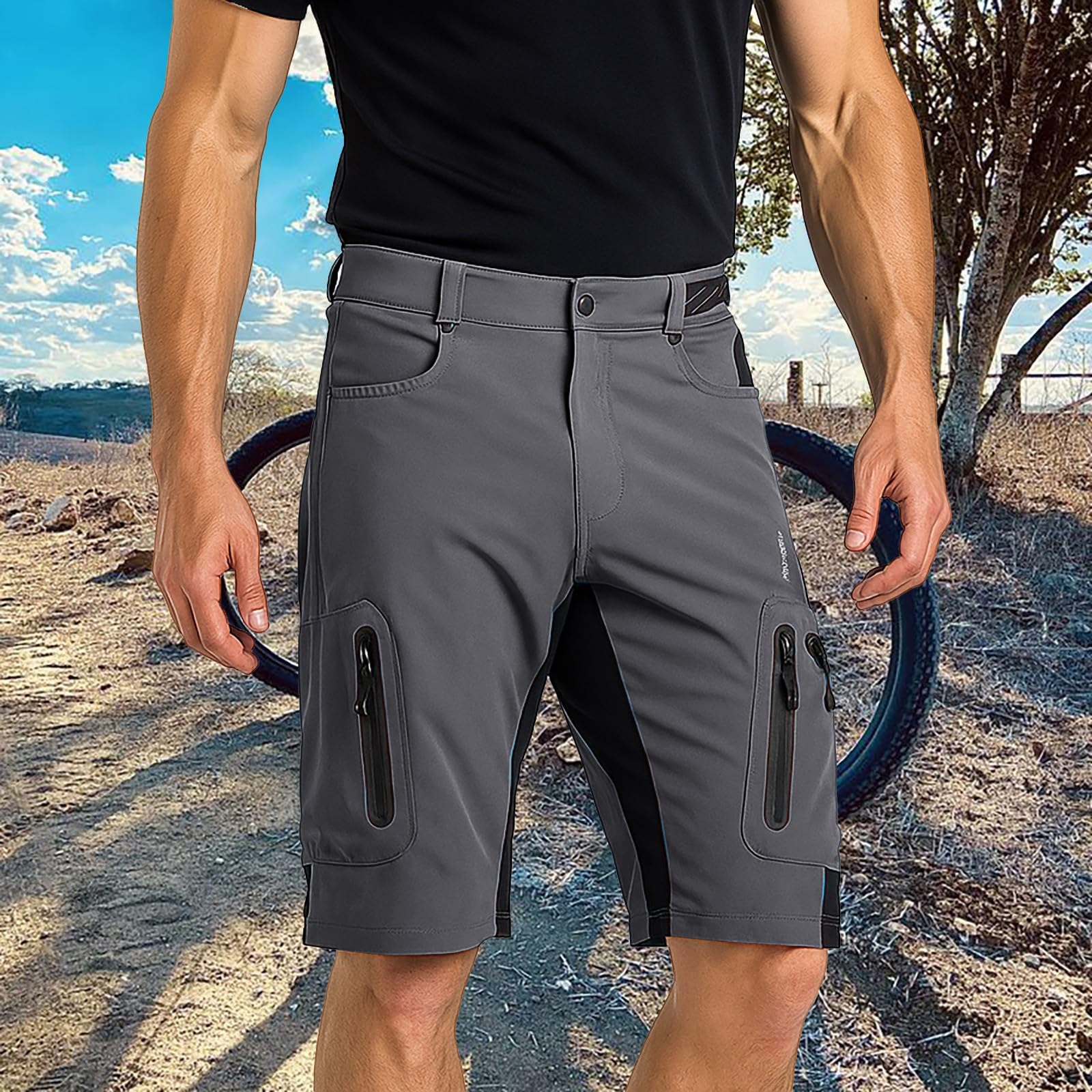 Generico Pantaloncini Cargo Uomo, Pantaloncini da Trekking da Uomo Pantaloncini Sportivi Casual da Ciclismo All'Aperto con Tasche Multiple per Ciclismo Viaggi E Corsa