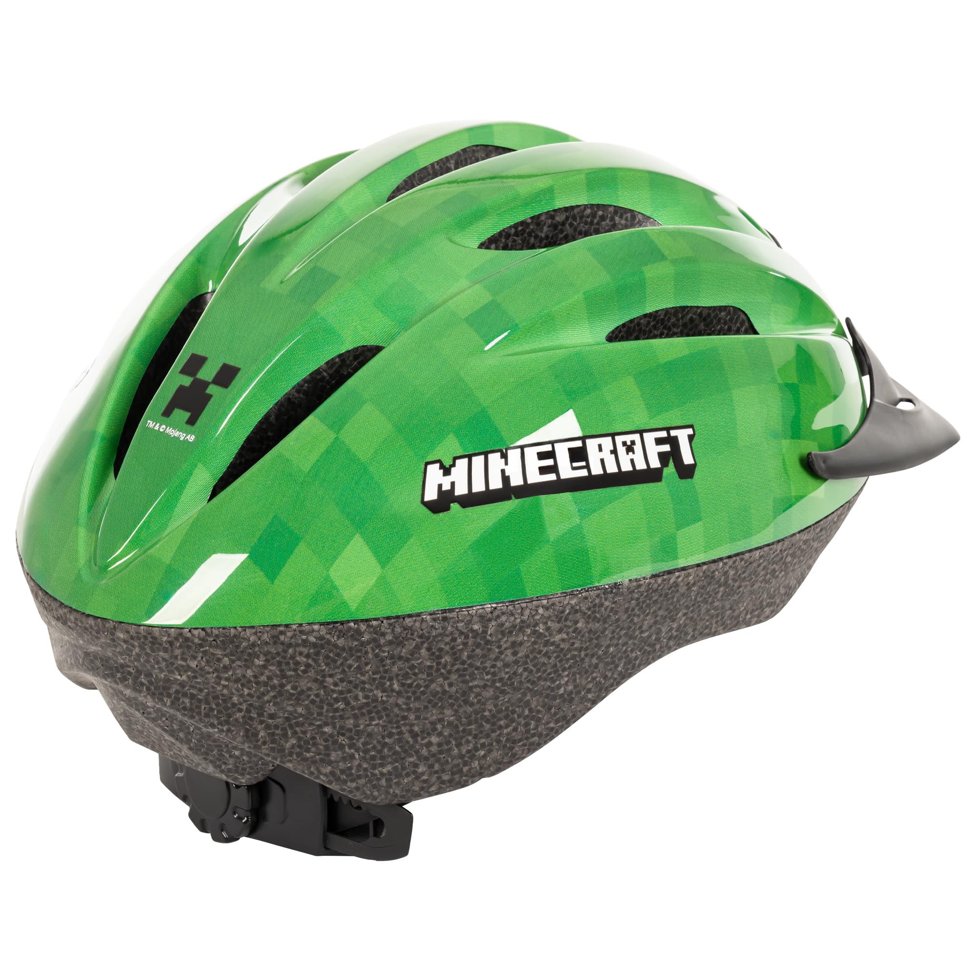 Minecraft Casque de vélo pour Enfants - Design Officiel Creeper - Casque de sécurité réglable pour garçons et Filles à partir de 3 Ans - Protection légère pour Tour de tête de 50 à 54 cm Huffy